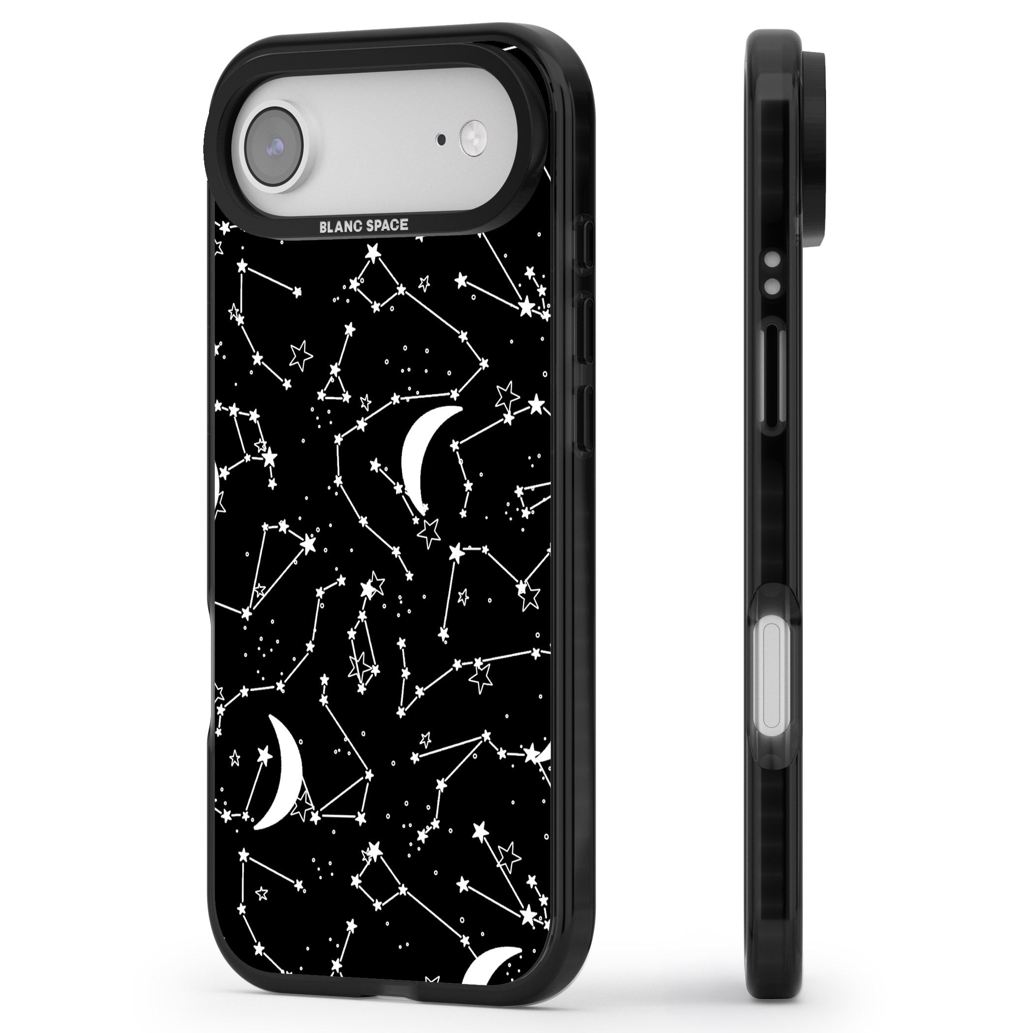 Black Celestial Constellations iPhone 17 Air Impact Black Phone Case Side Profile