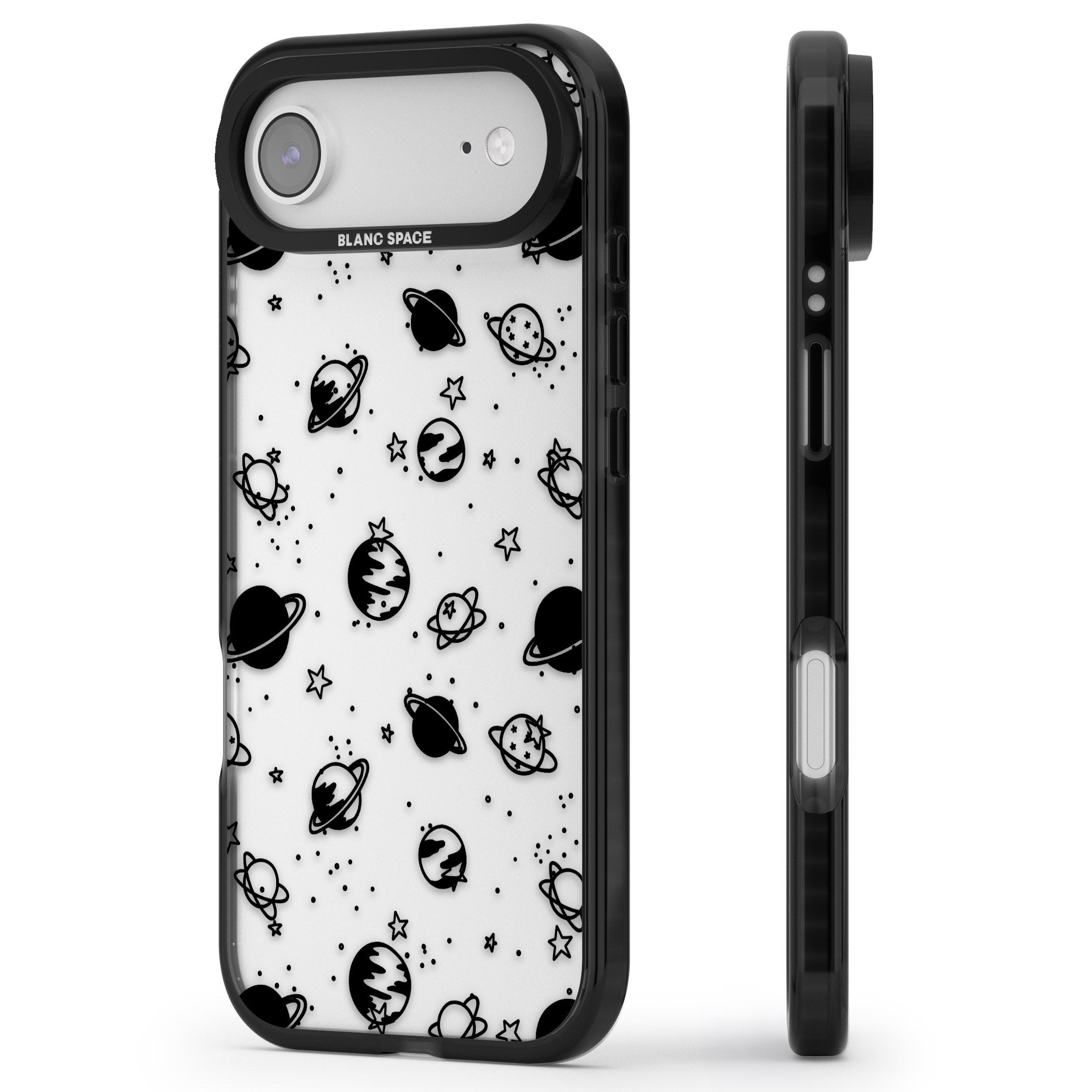 Black Planets iPhone 17 Air Impact Black Phone Case Side Profile