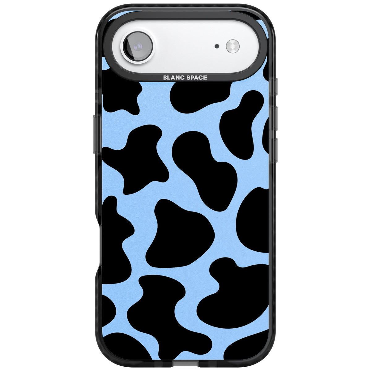 Blue And Black Cow Print iPhone Air Impact Black Phone Case front
