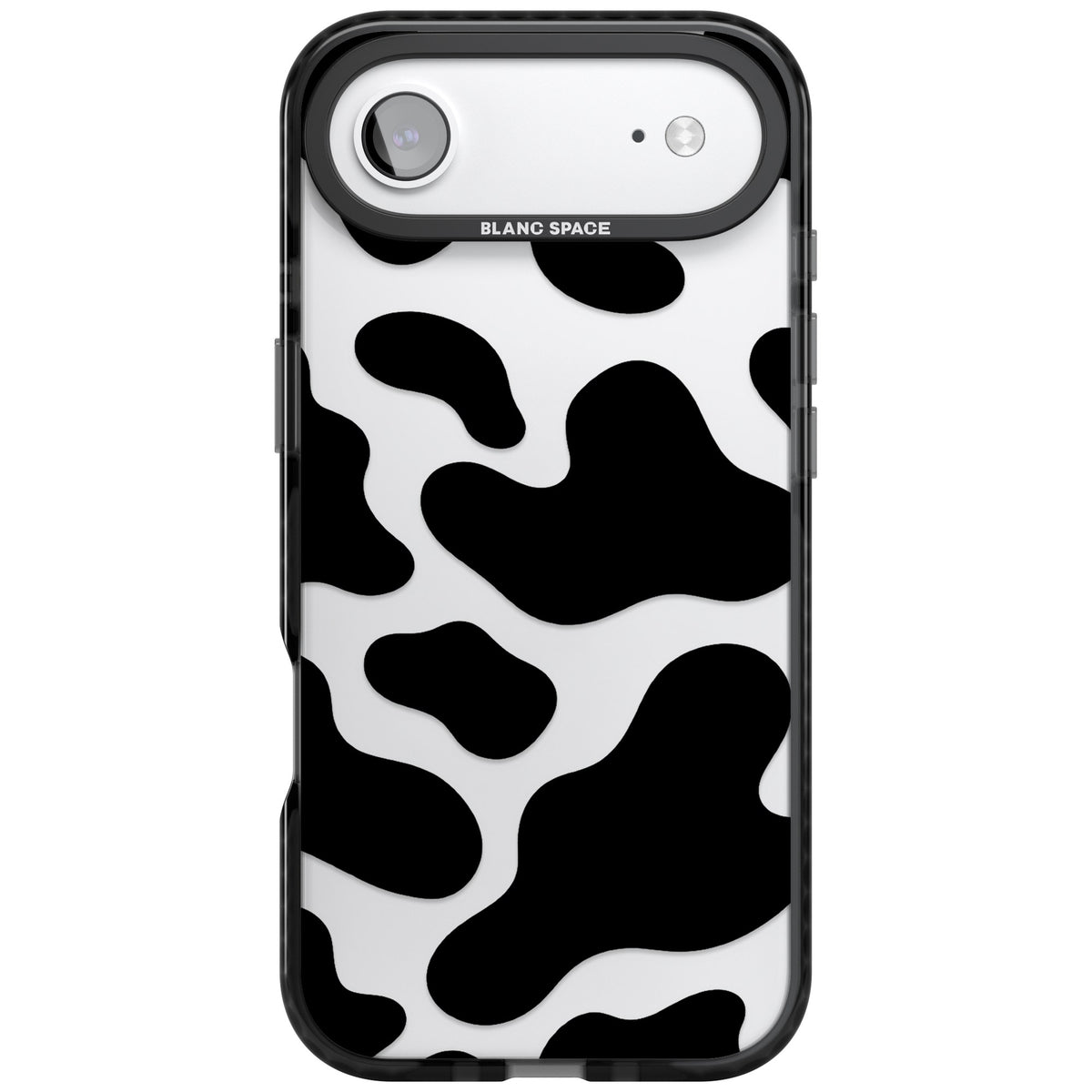 Clear Cow Print iPhone Air Impact Black Phone Case front
