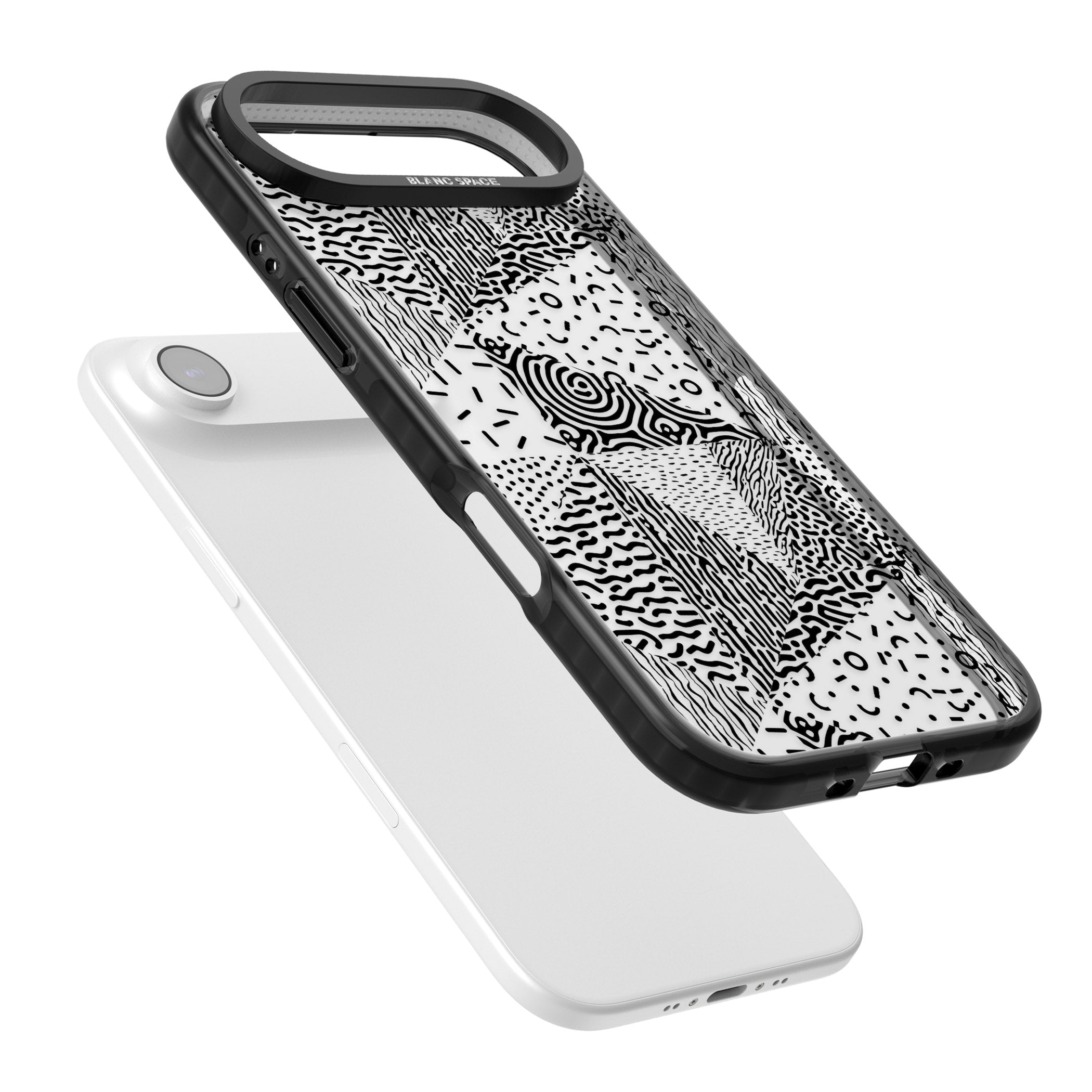 Monochrome Pattern iPhone 17 Air Impact Black Phone Case Colours
