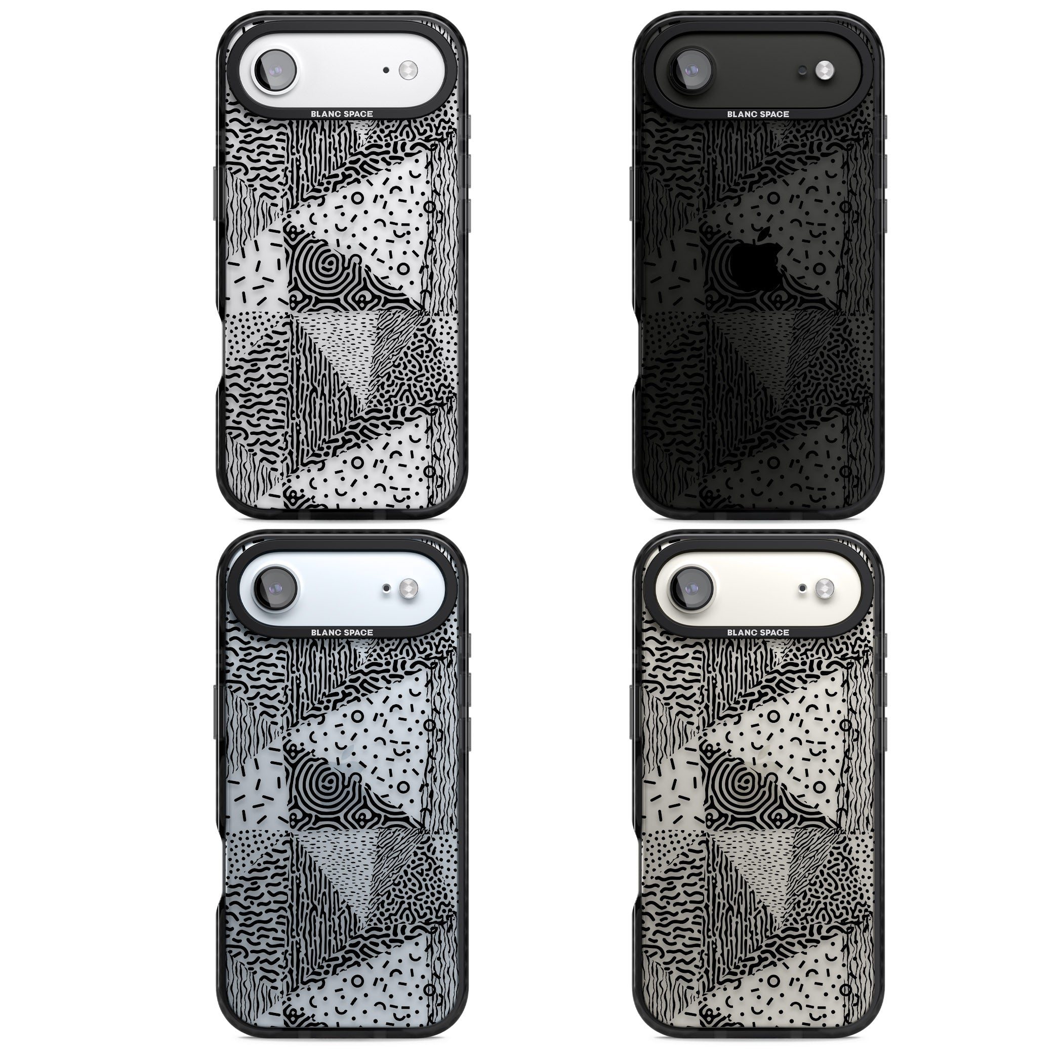 Monochrome Pattern iPhone 17 Air Impact Black Phone Case APT Impact Protection