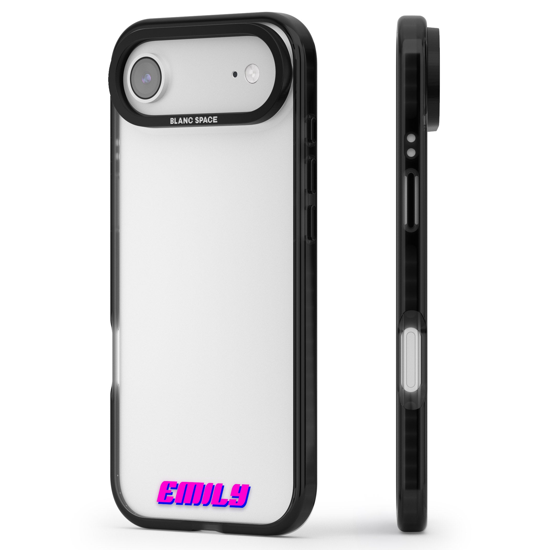 Personalised Cool Bottom Name iPhone 17 Air Impact Black Phone Case Side Profile