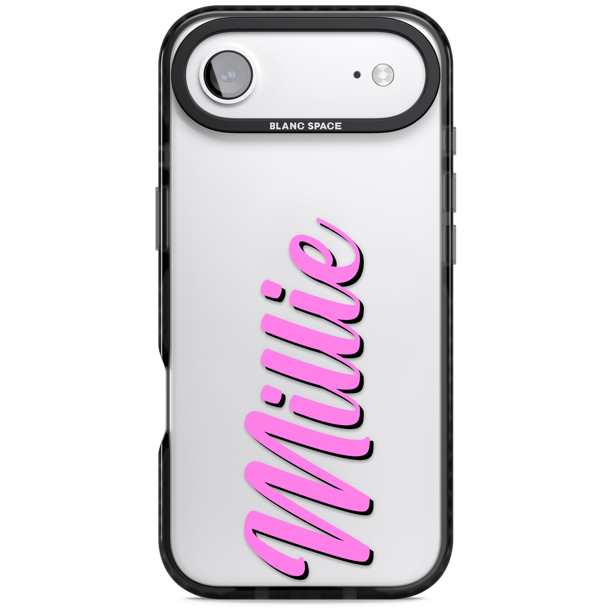Personalised Cute Vertical Name iPhone 17 Air Impact Black Phone Case