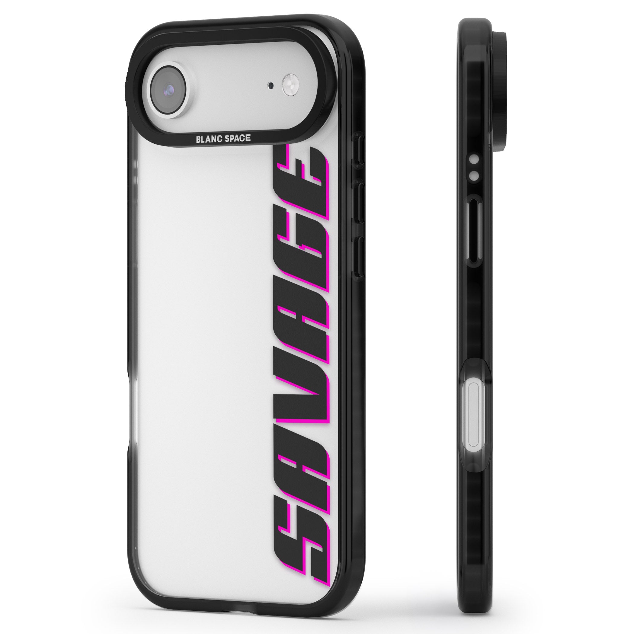 Personalised Cool Vertical Name iPhone 17 Air Impact Black Phone Case Side Profile