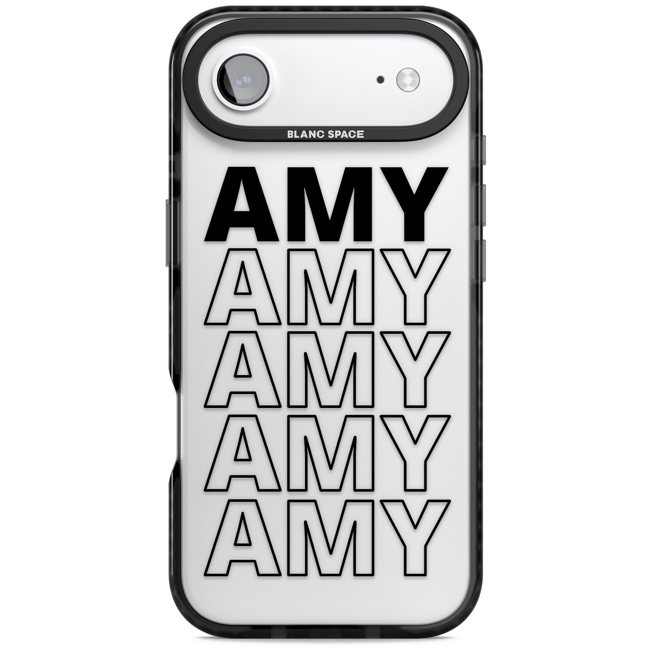 Personalised Bold Name Repetition iPhone 17 Air Impact Black Phone Case