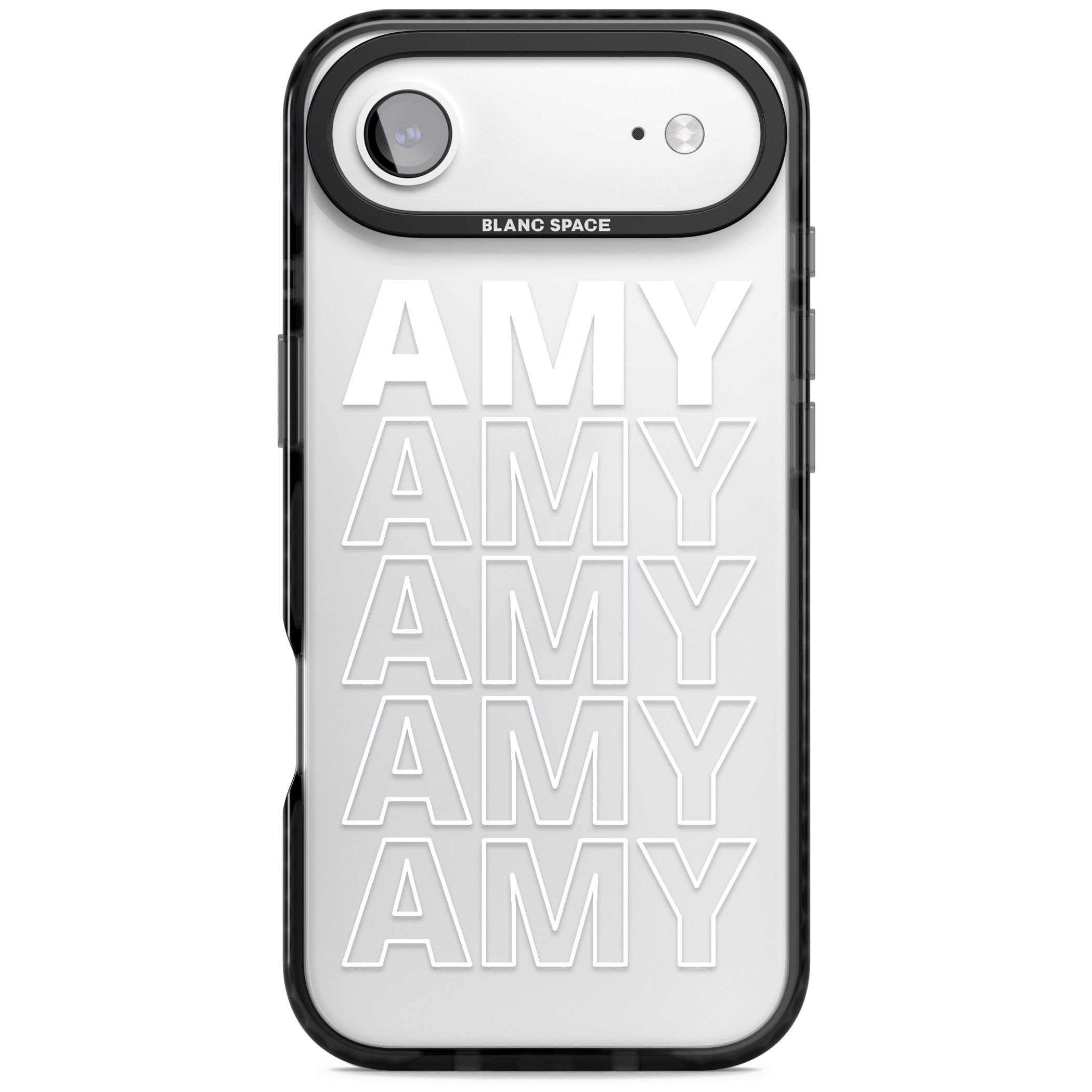Personalised Bold Name Repeated iPhone 17 Air Impact Black Phone Case