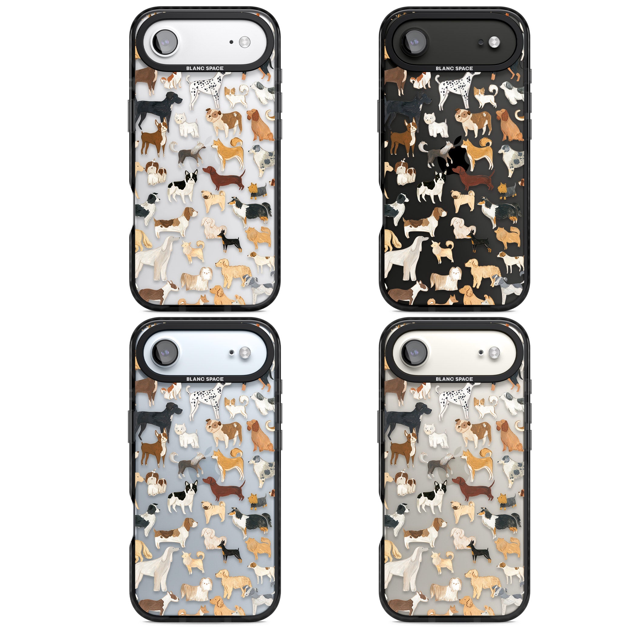 Hand Painted Dogs iPhone 17 Air Impact Black Phone Case APT Impact Protection