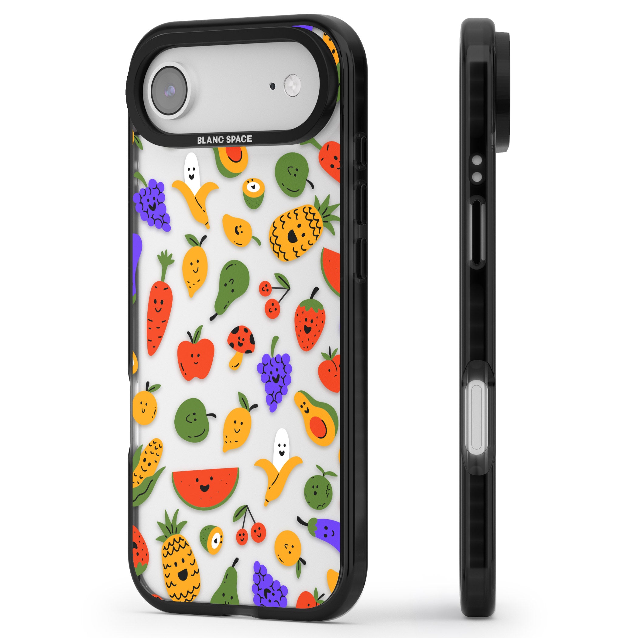 Playful Fruit Kawaii iPhone 17 Air Impact Black Phone Case Side Profile