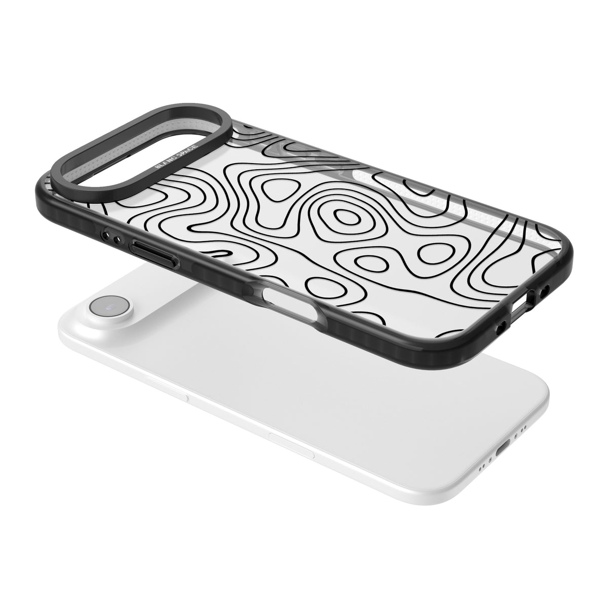 Damascus Steel iPhone Air Impact Black Phone Case angled