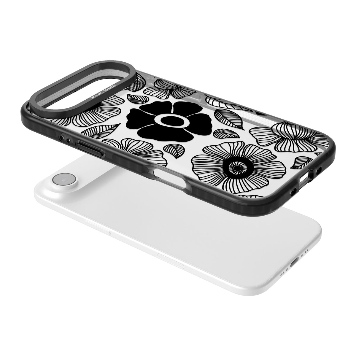 Ink Garden iPhone Air Impact Black Phone Case angled