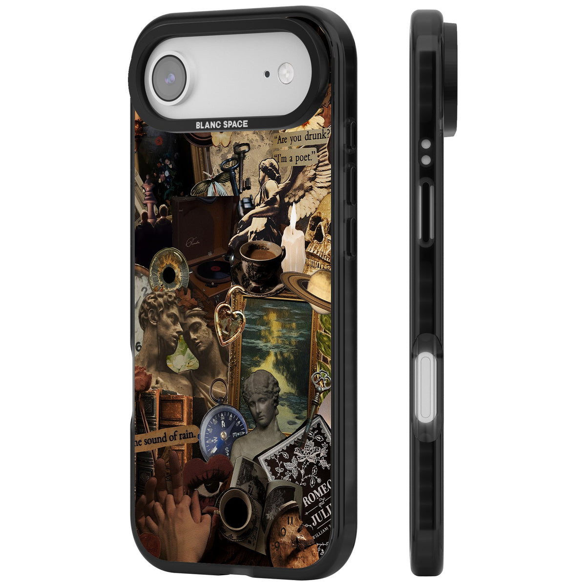 Vintage Academia Collage iPhone Air Impact Black Phone Case side