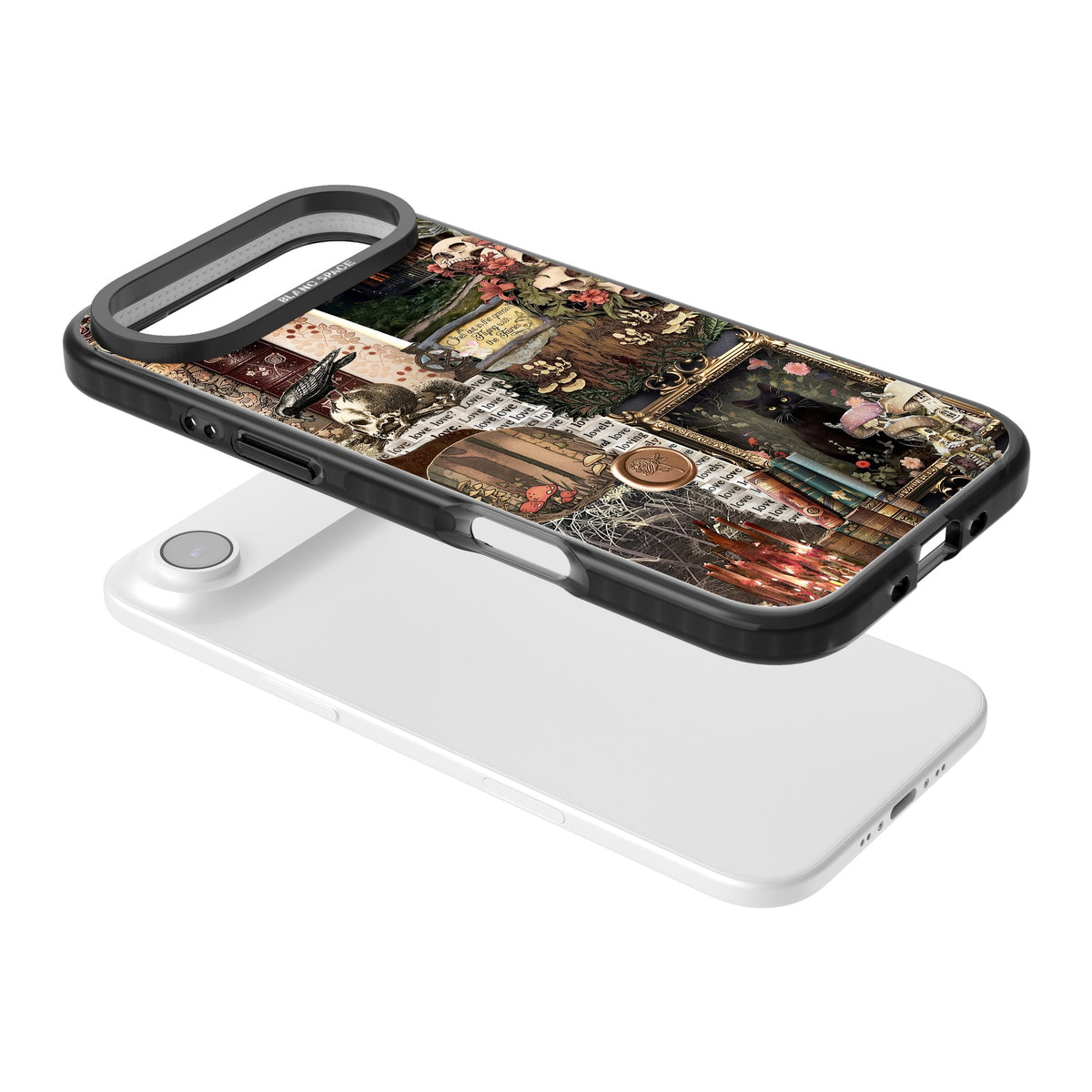 Academia Collage iPhone Air Impact Black Phone Case angled