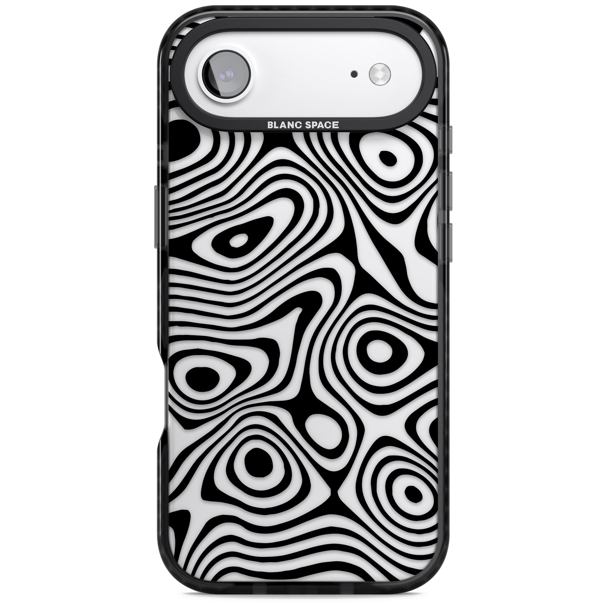 Dark Topographic Map iPhone 17 Air Impact Black Phone Case