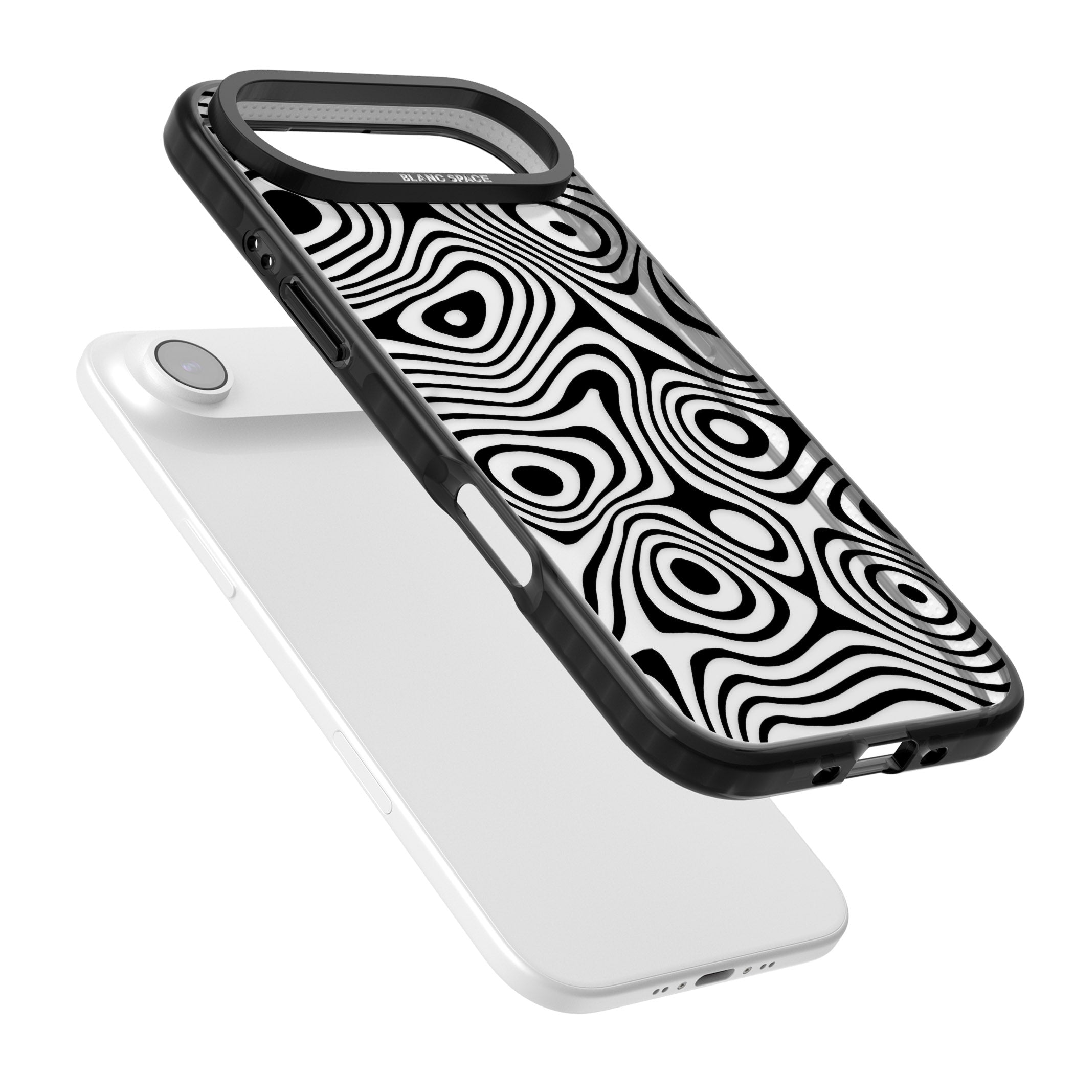 Dark Topographic Map iPhone 17 Air Impact Black Phone Case Colours