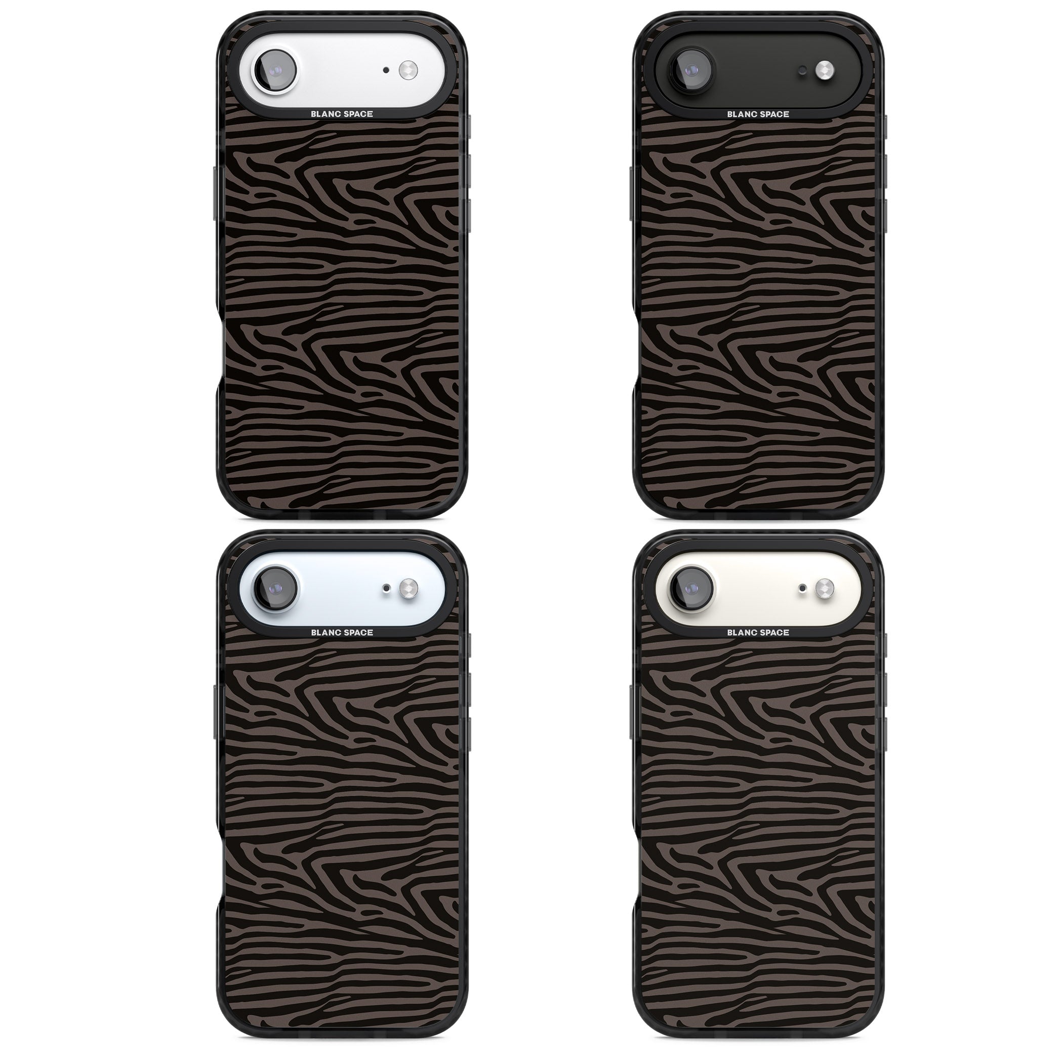 Dark Zebra Print iPhone 17 Air Impact Black Phone Case APT Impact Protection