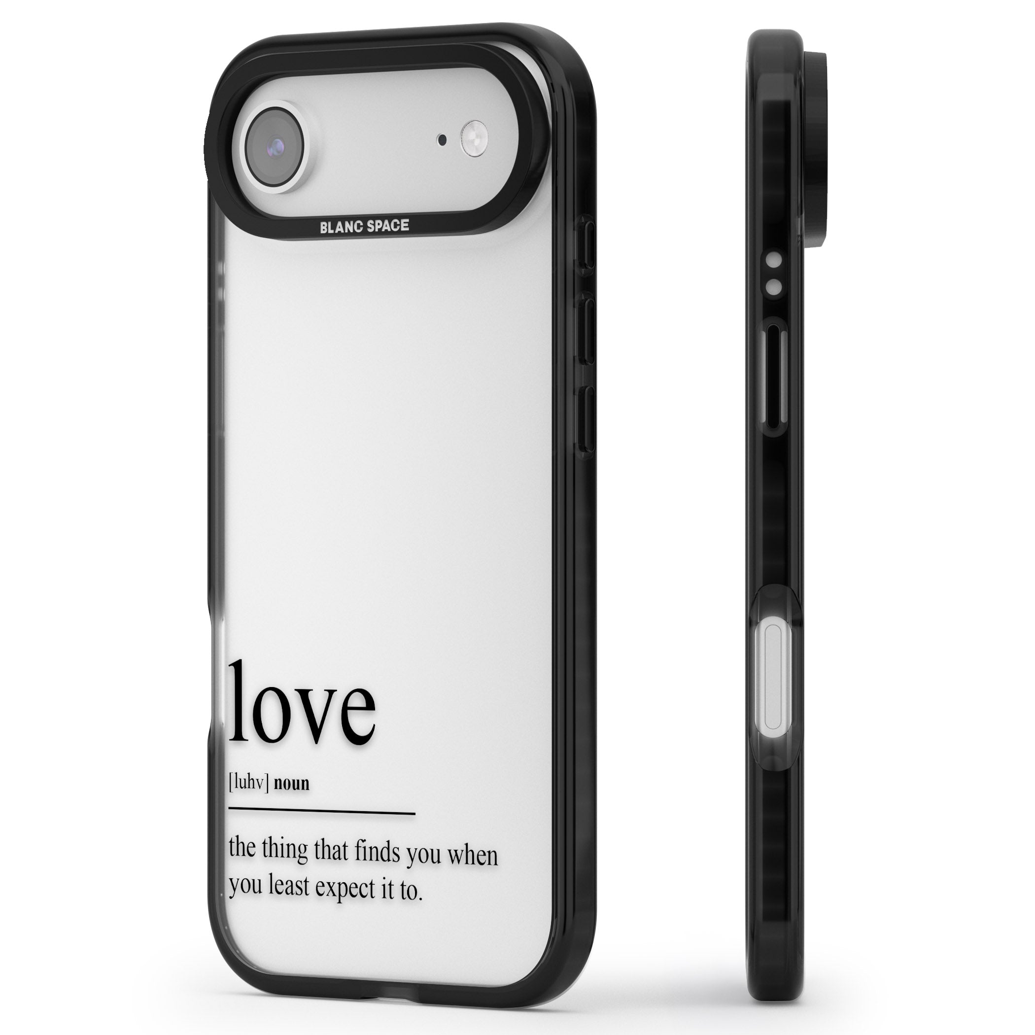 Love iPhone 17 Air Impact Black Phone Case Side Profile