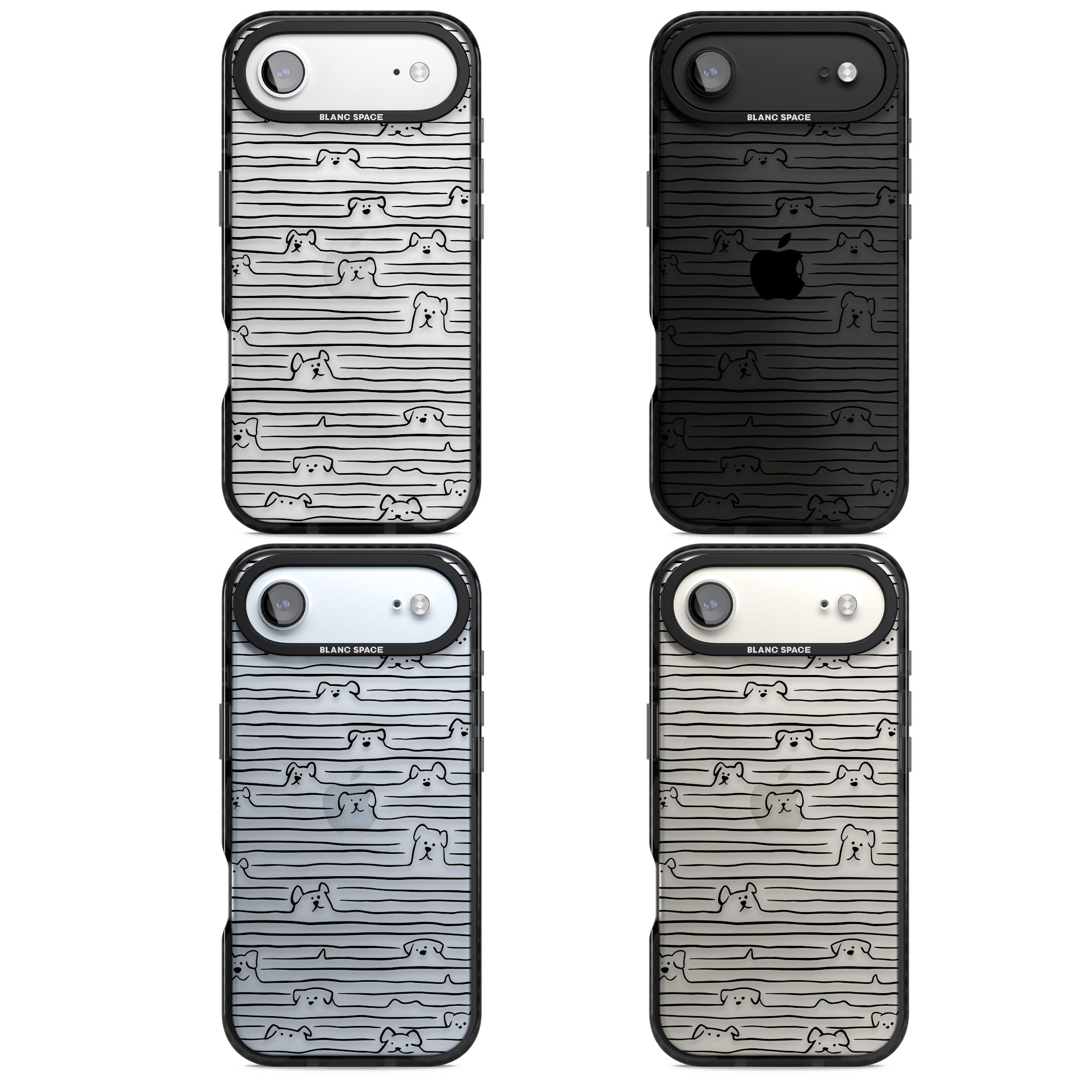 Dog Line Art Black iPhone 17 Air Impact Black Phone Case APT Impact Protection