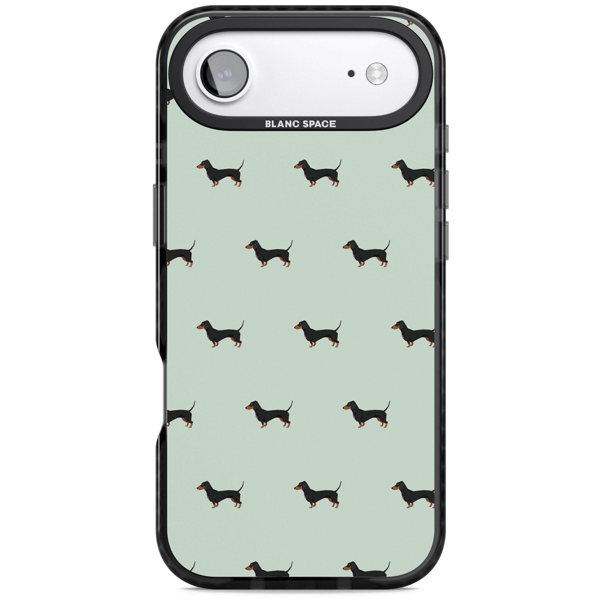 Dachshund Dog Pattern iPhone 17 Air Impact Black Phone Case