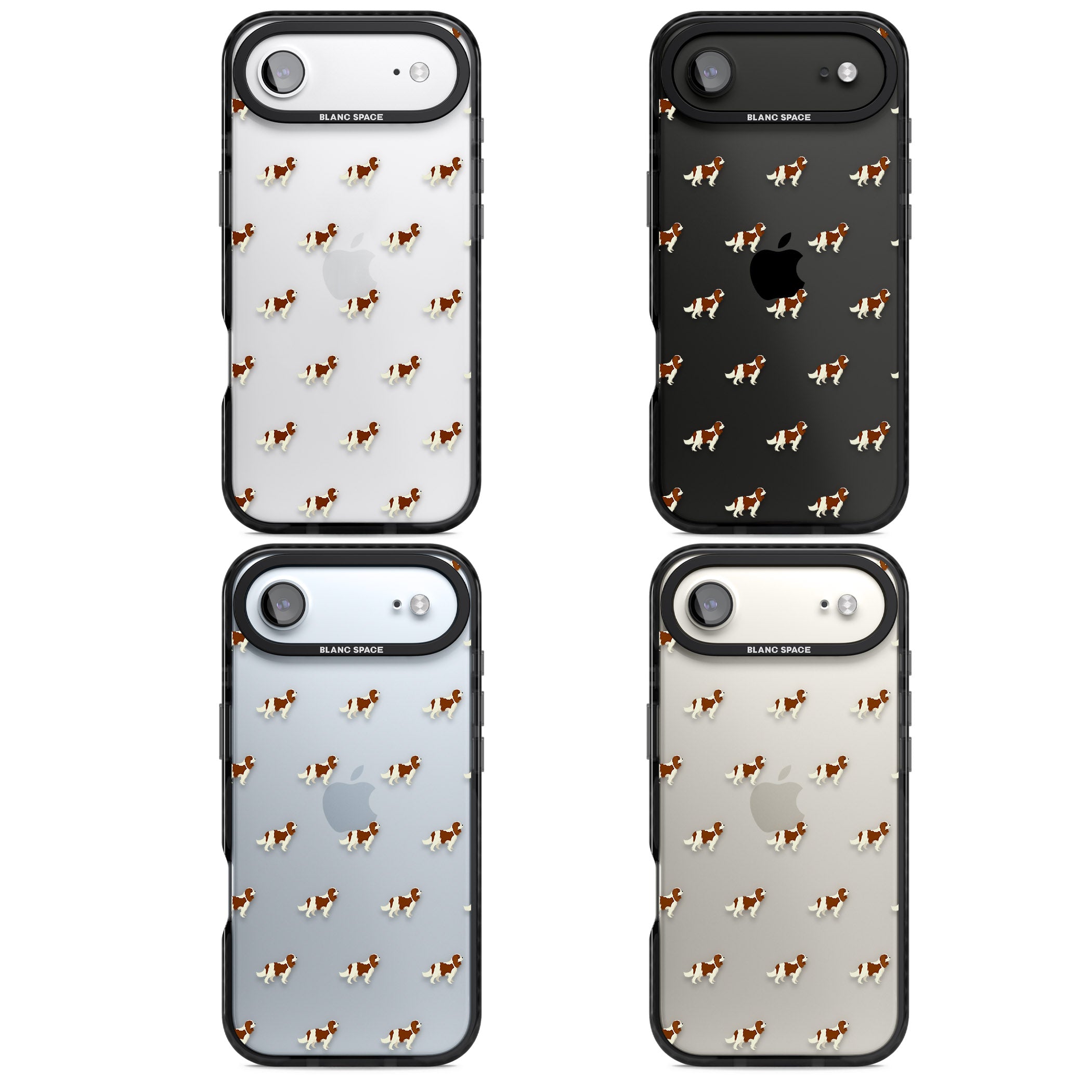 Cavalier King Charles Dog Pattern iPhone 17 Air Impact Black Phone Case APT Impact Protection