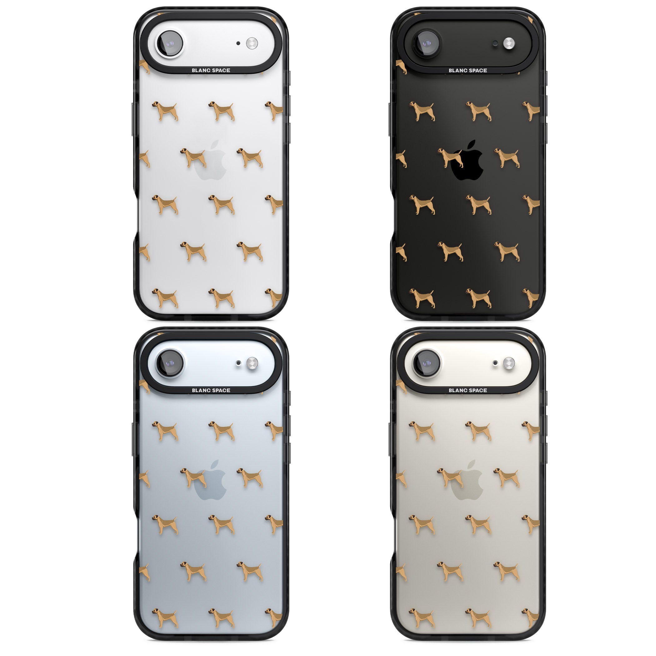 Border Terrier Dog Pattern iPhone 17 Air Impact Black Phone Case APT Impact Protection