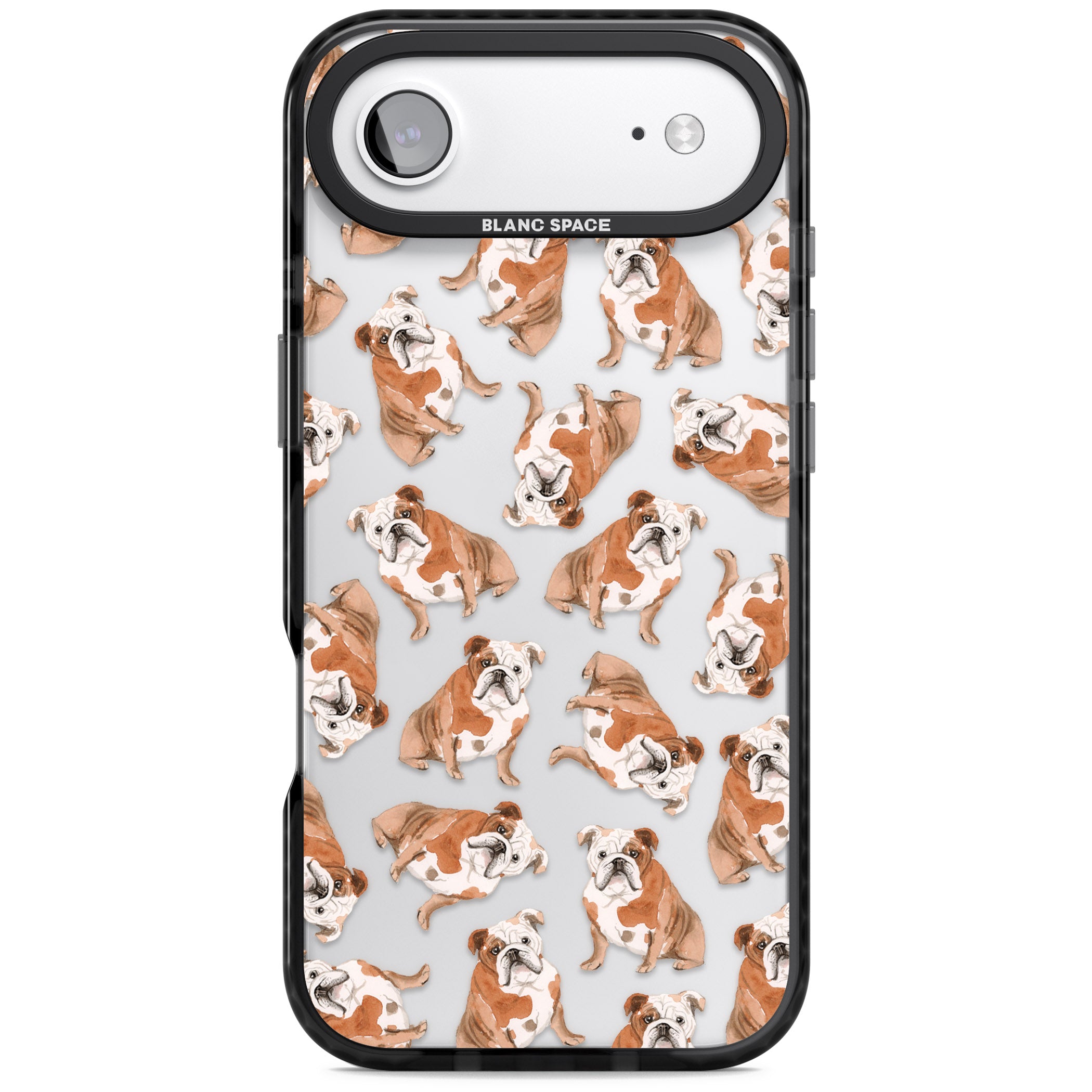 English Bulldog Watercolour Dog Pattern iPhone 17 Air Impact Black Phone Case