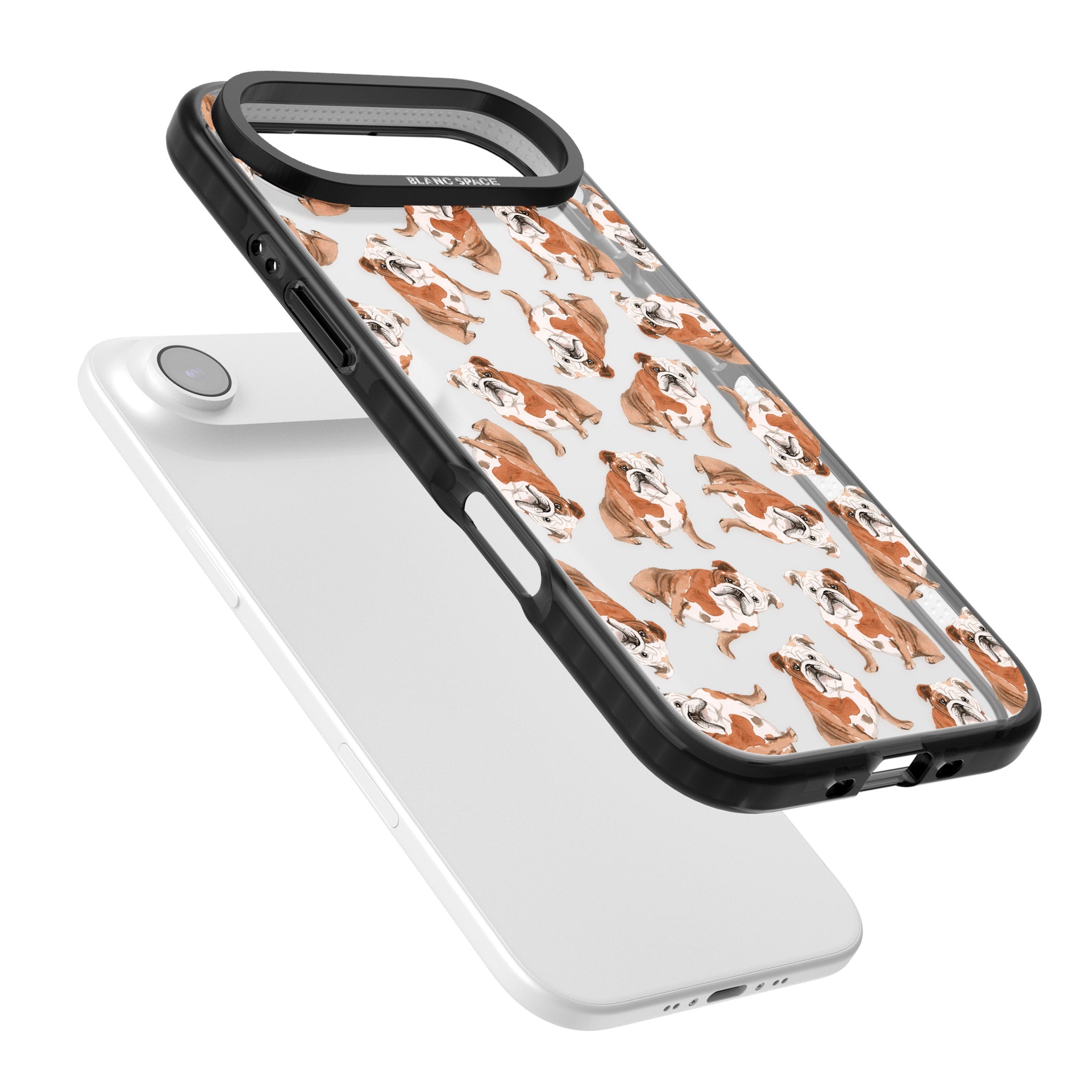 English Bulldog Watercolour Dog Pattern iPhone 17 Air Impact Black Phone Case Colours