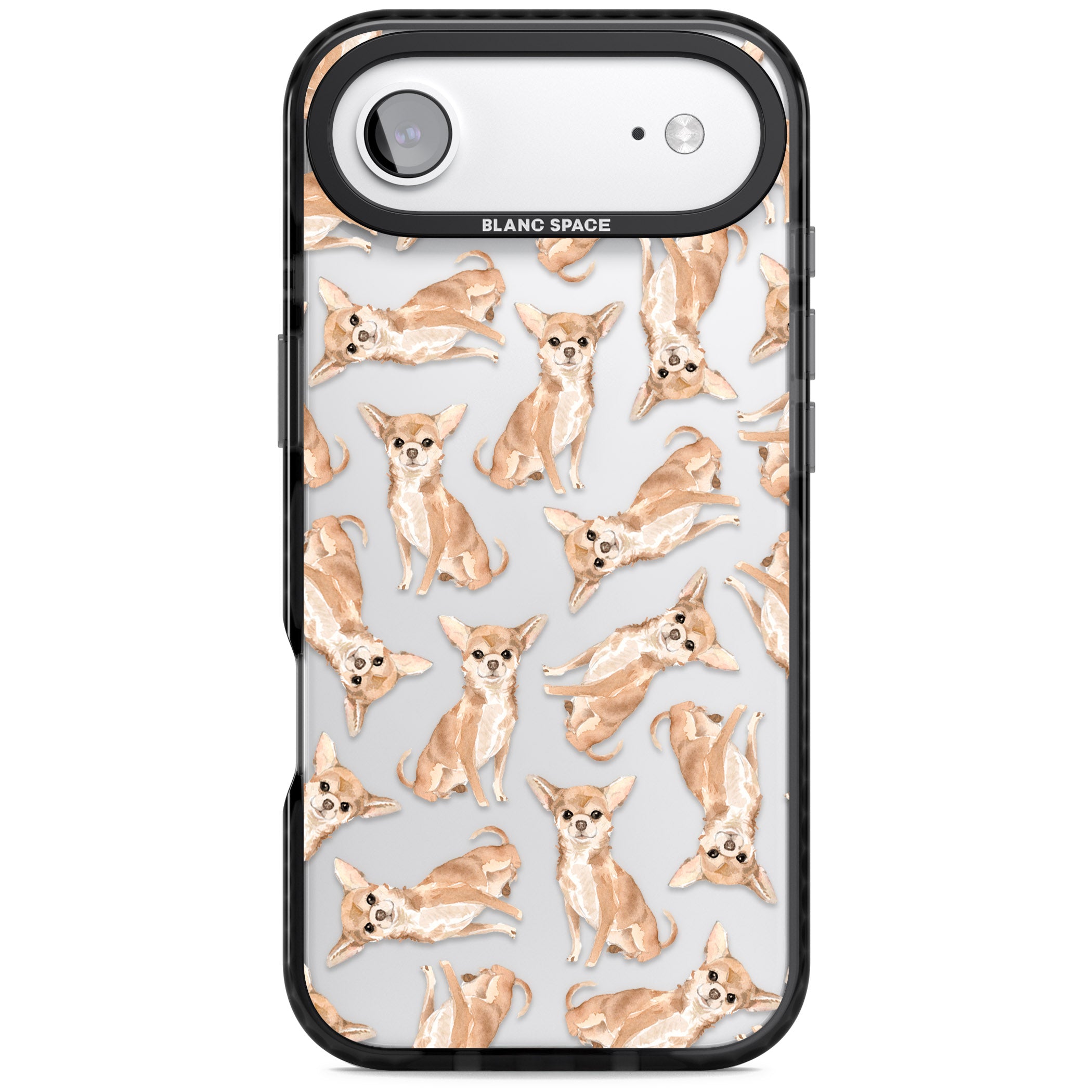 Chihuahua Watercolour Dog Pattern iPhone 17 Air Impact Black Phone Case