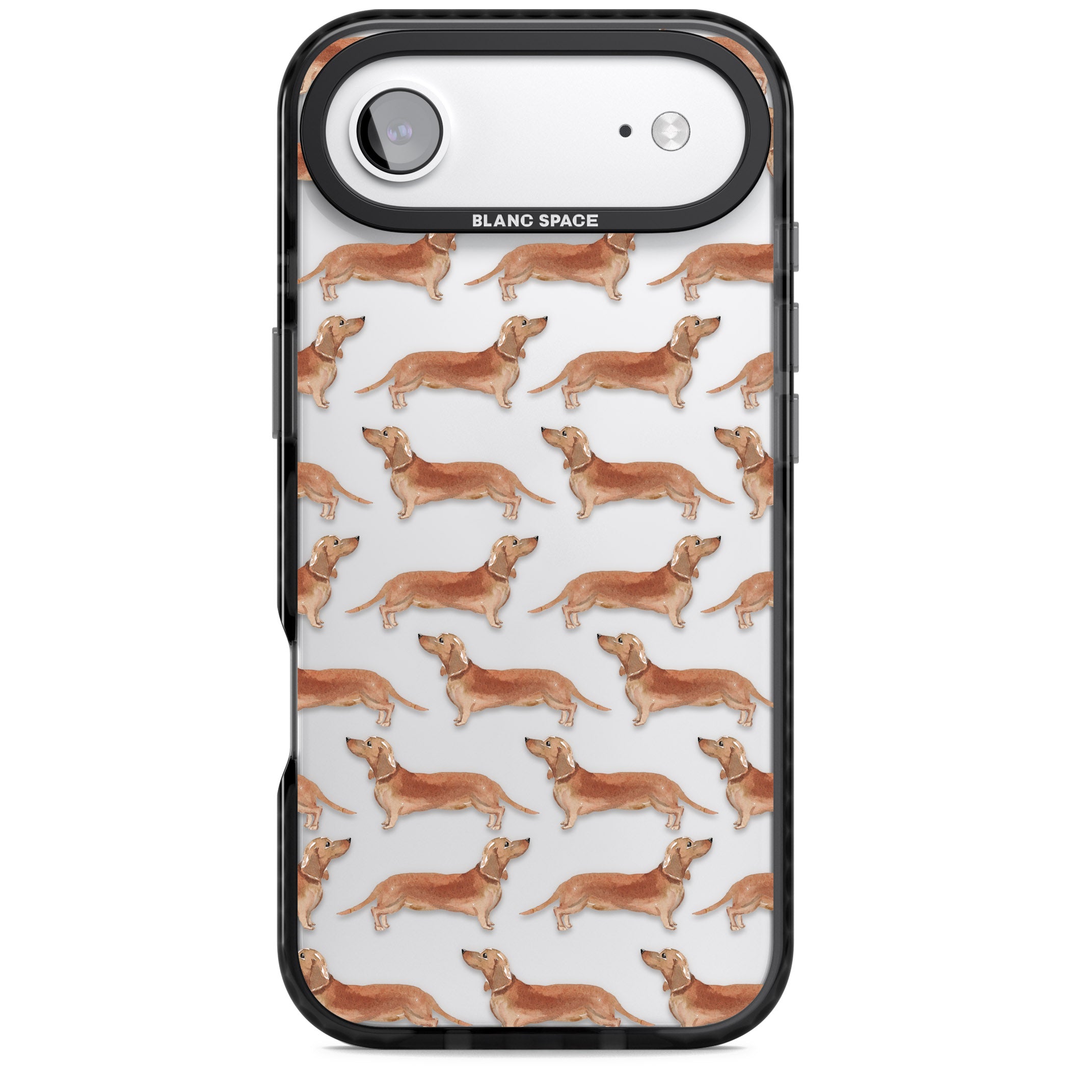 Dachshund Watercolor Dog Pattern iPhone 17 Air Impact Black Phone Case