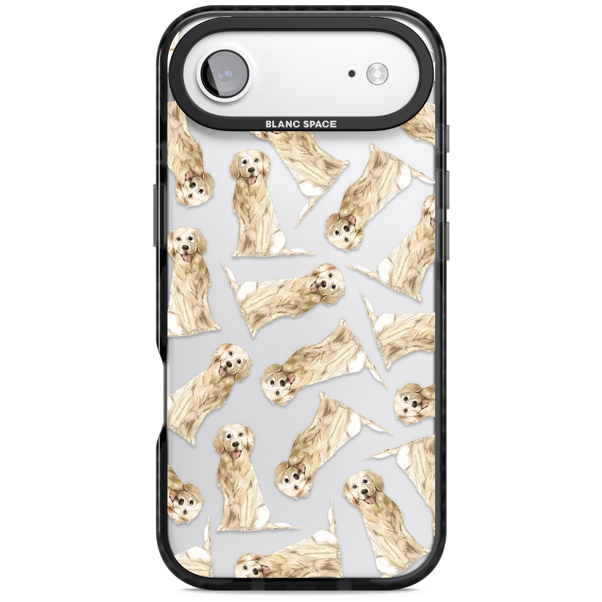 Golden Retriever Watercolor Pattern iPhone 17 Air Impact Black Phone Case