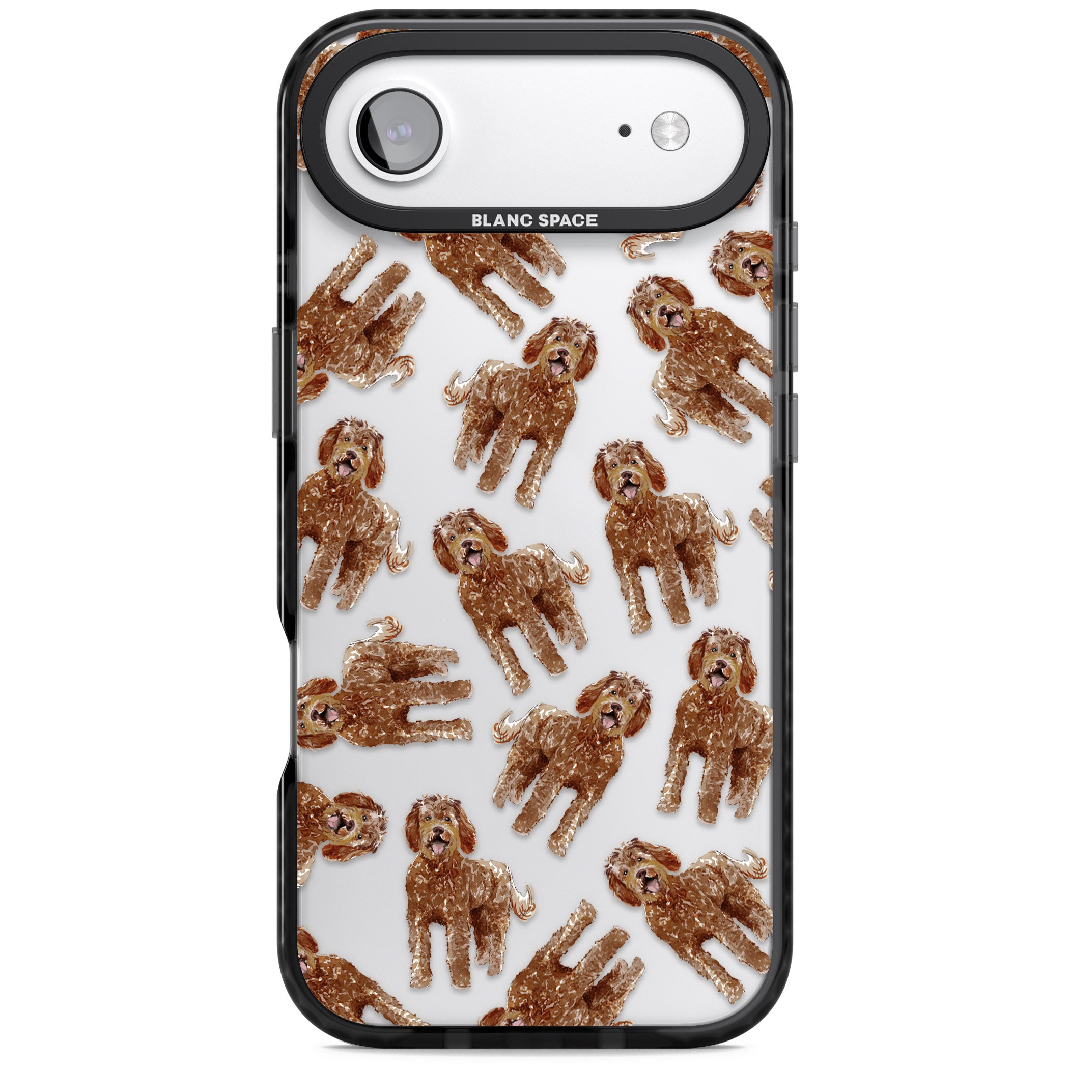 Labradoodle Brown Pattern iPhone 17 Air Impact Black Phone Case