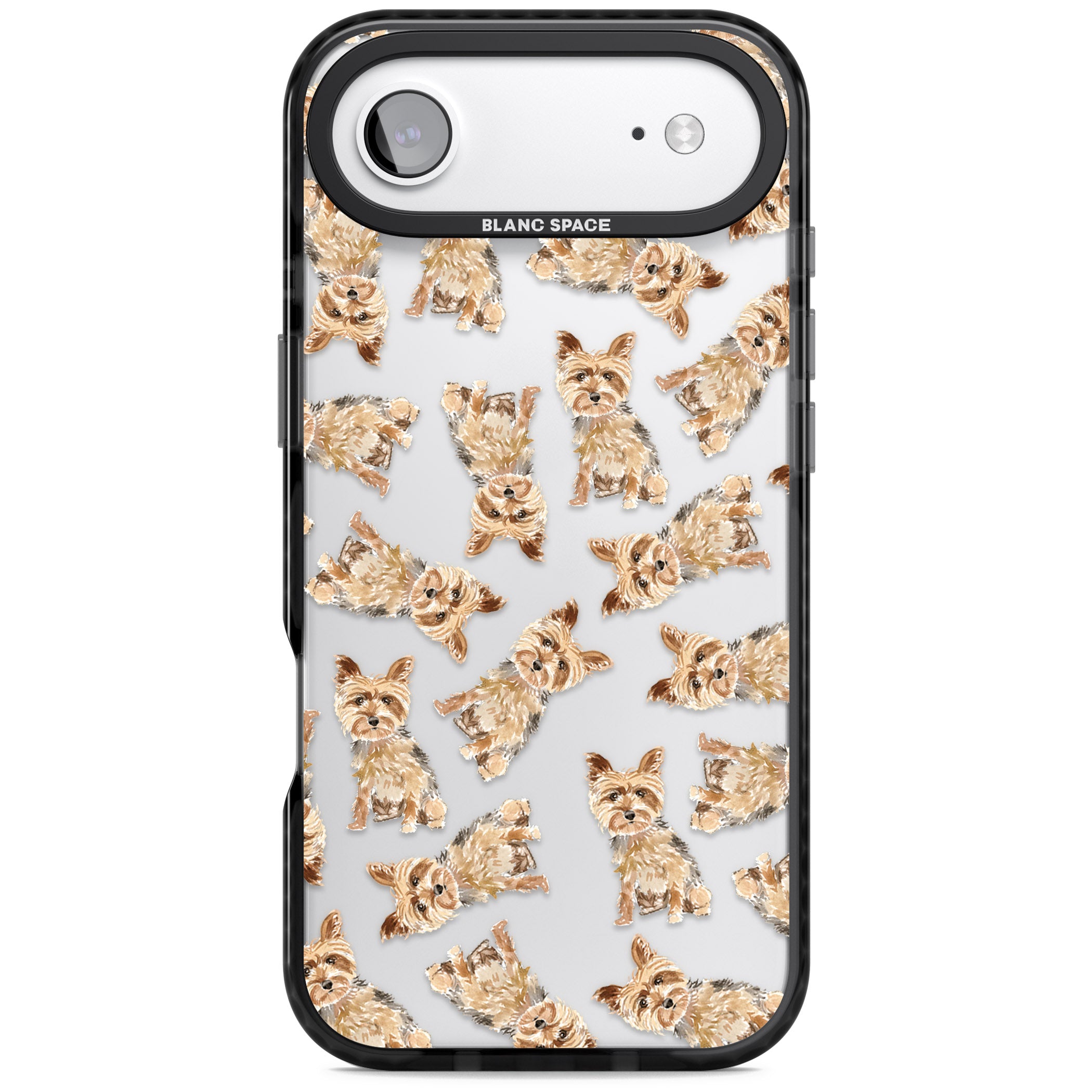 Yorkshire Terrier Dog Pattern iPhone 17 Air Impact Black Phone Case