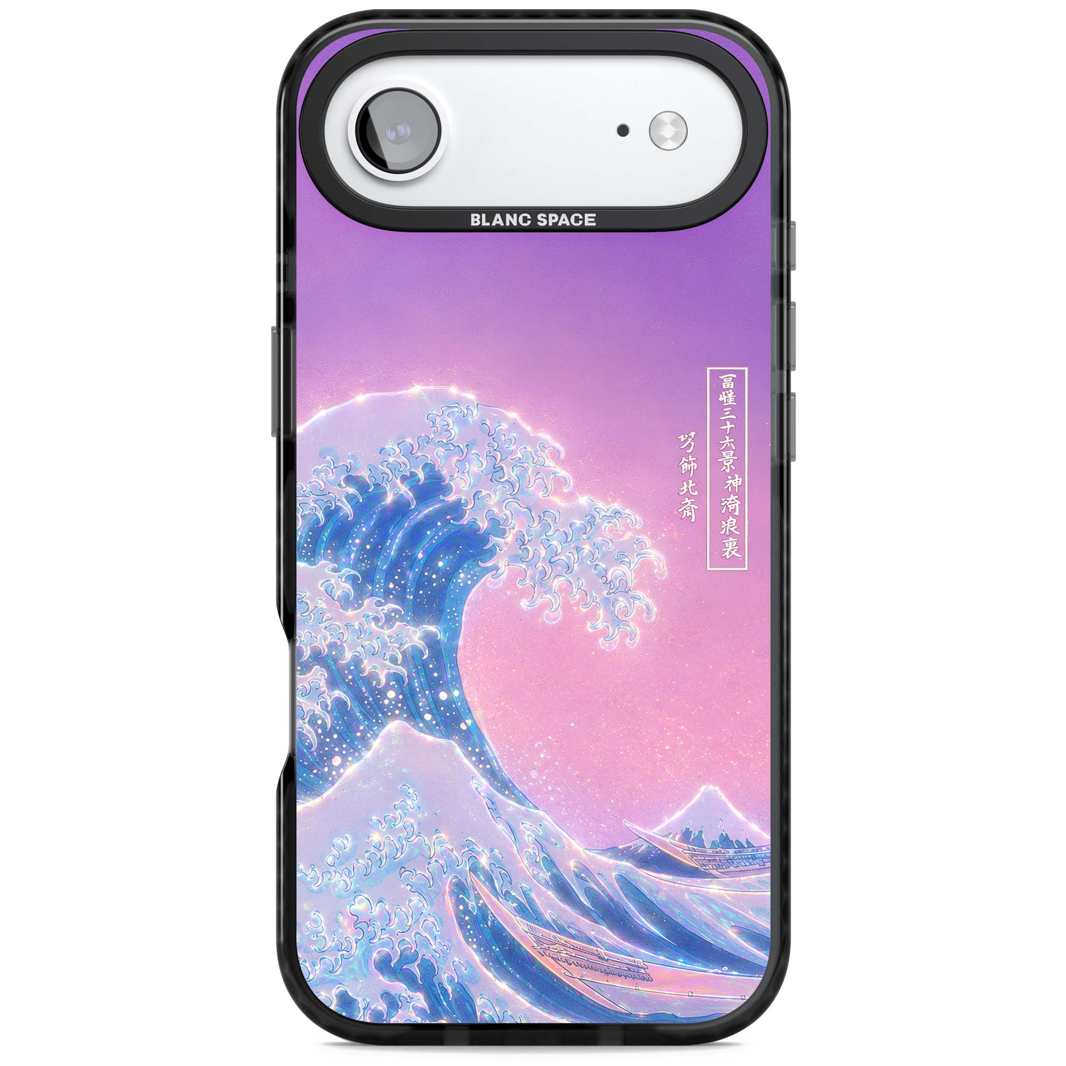 The Great Opal Wave Japanese iPhone case featuring Hokusai's great wave in iridescent pastels with lilac sky and Mou | Clear Impact case for iPhone Air