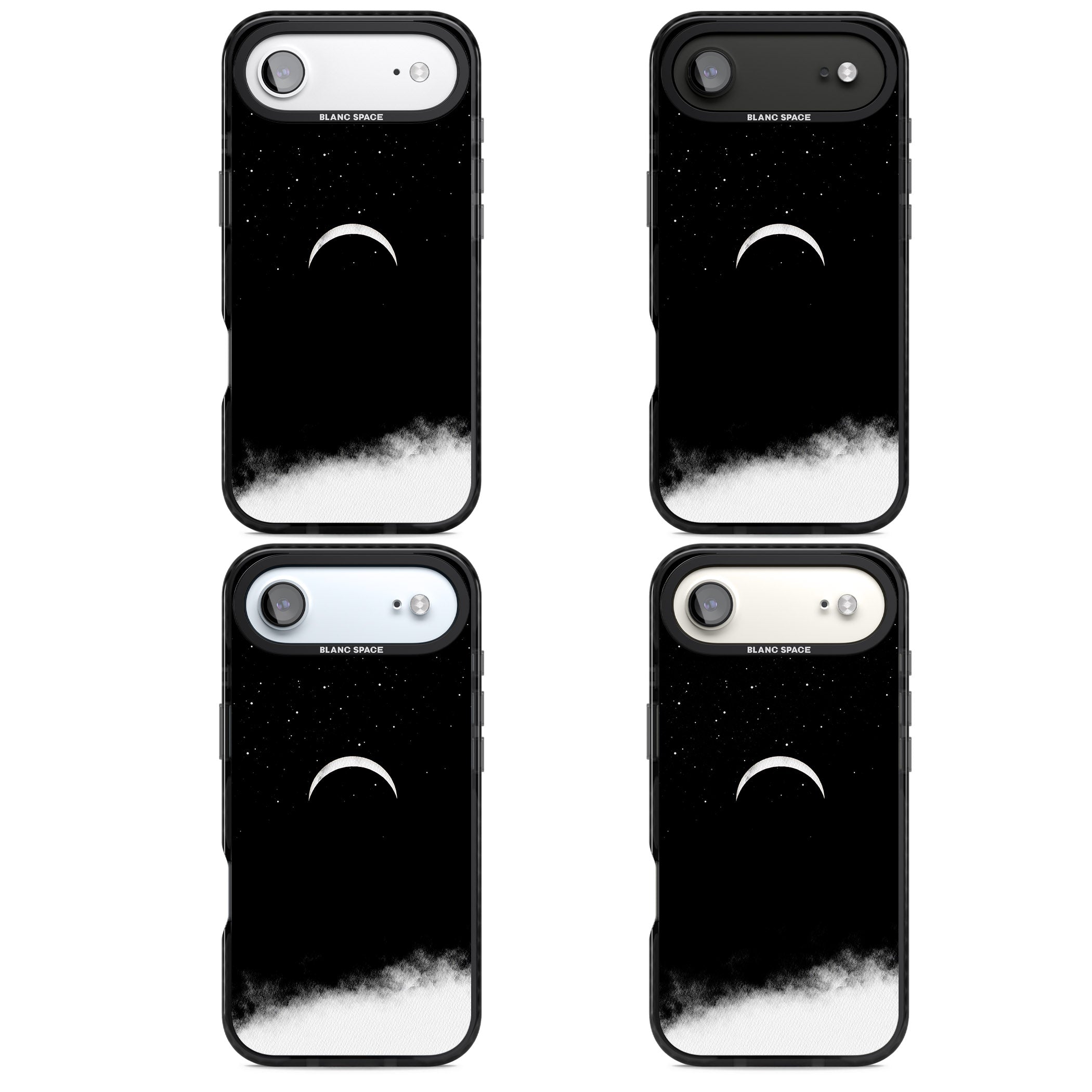 Crescent Moon Night Sky iPhone 17 Air Impact Black Phone Case APT Impact Protection