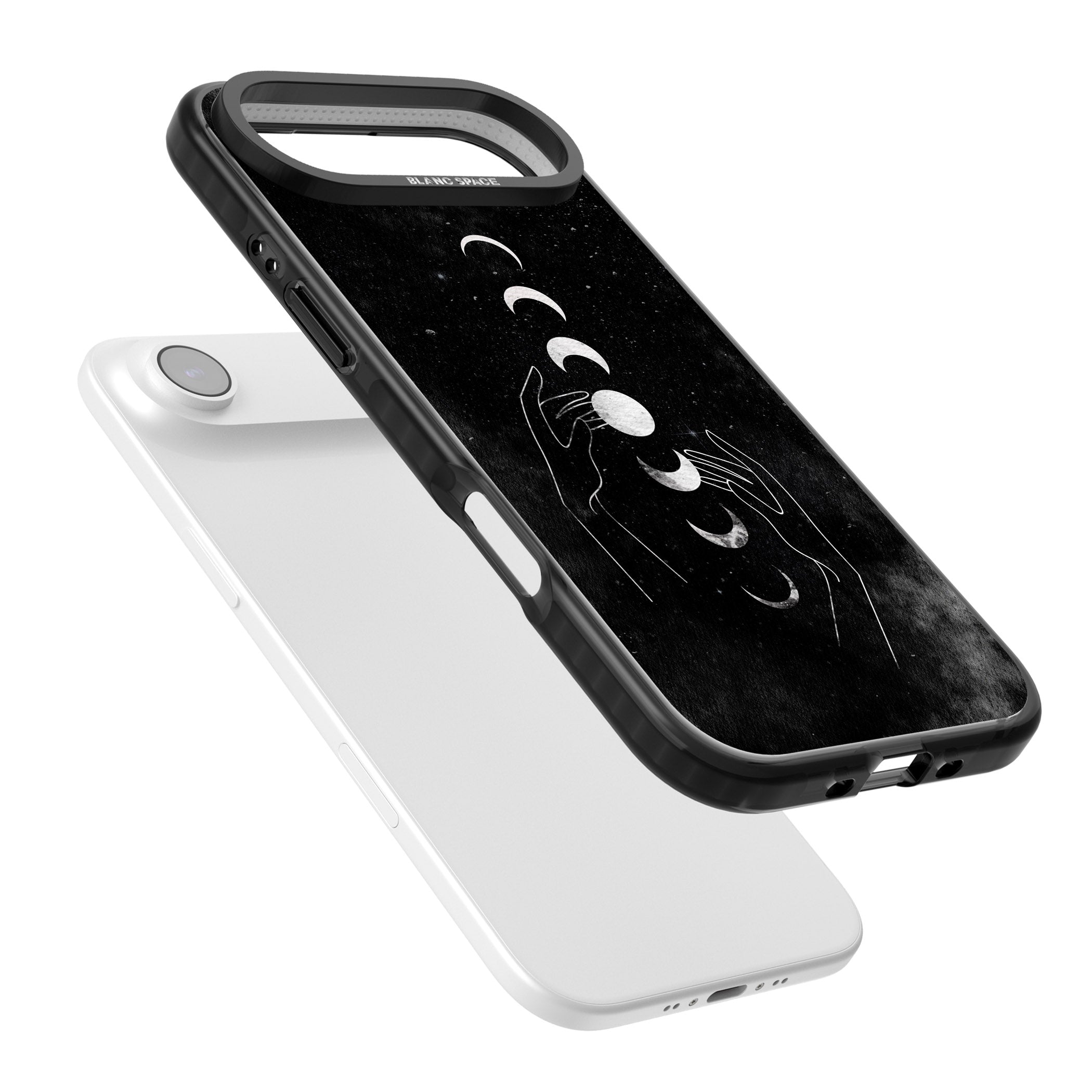 Moon Phases Hands iPhone 17 Air Impact Black Phone Case Colours