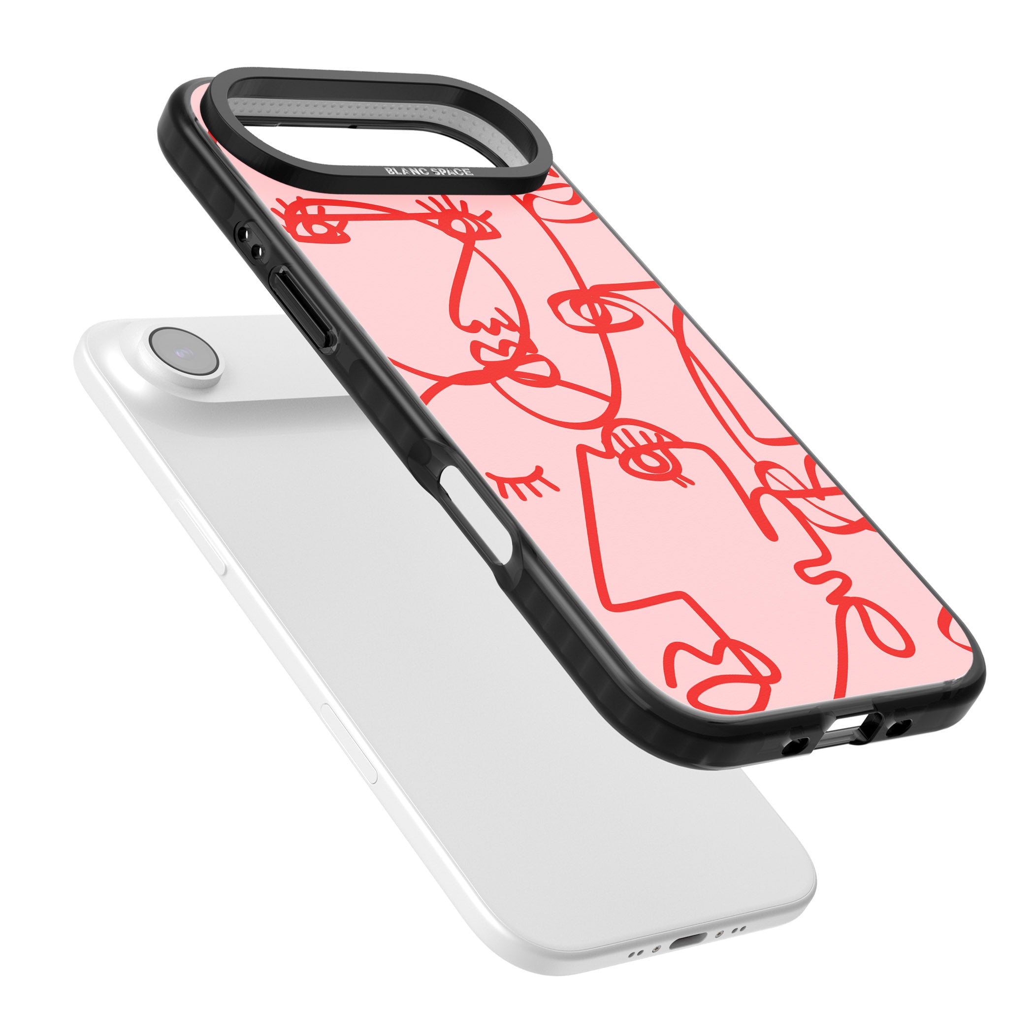 Red Line Art iPhone 17 Air Impact Black Phone Case Colours
