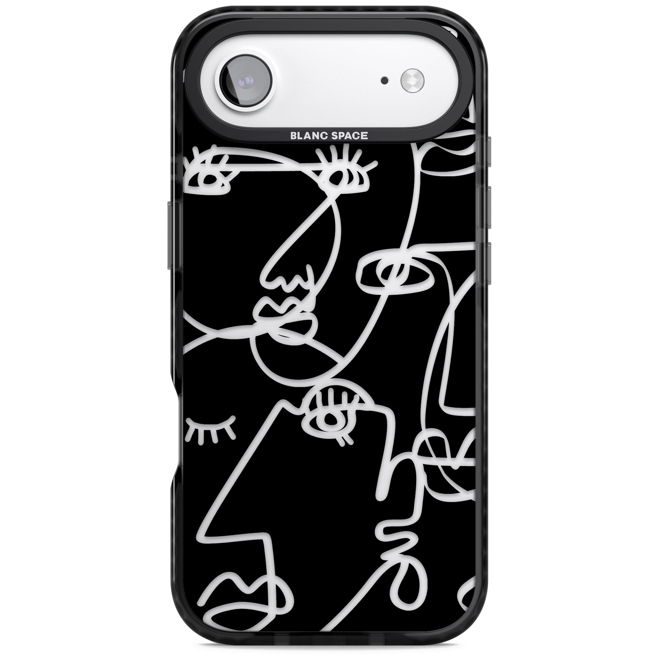 Abstract Line Art Clear Black iPhone 17 Air Impact Black Phone Case
