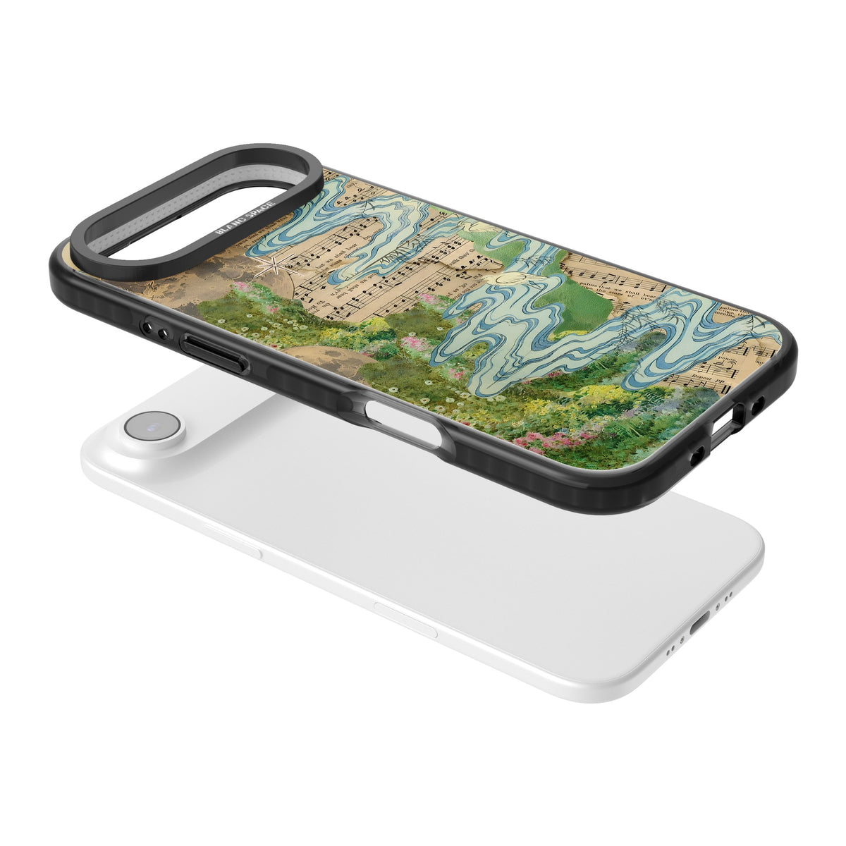 Musical River iPhone Air Impact Black Phone Case angled