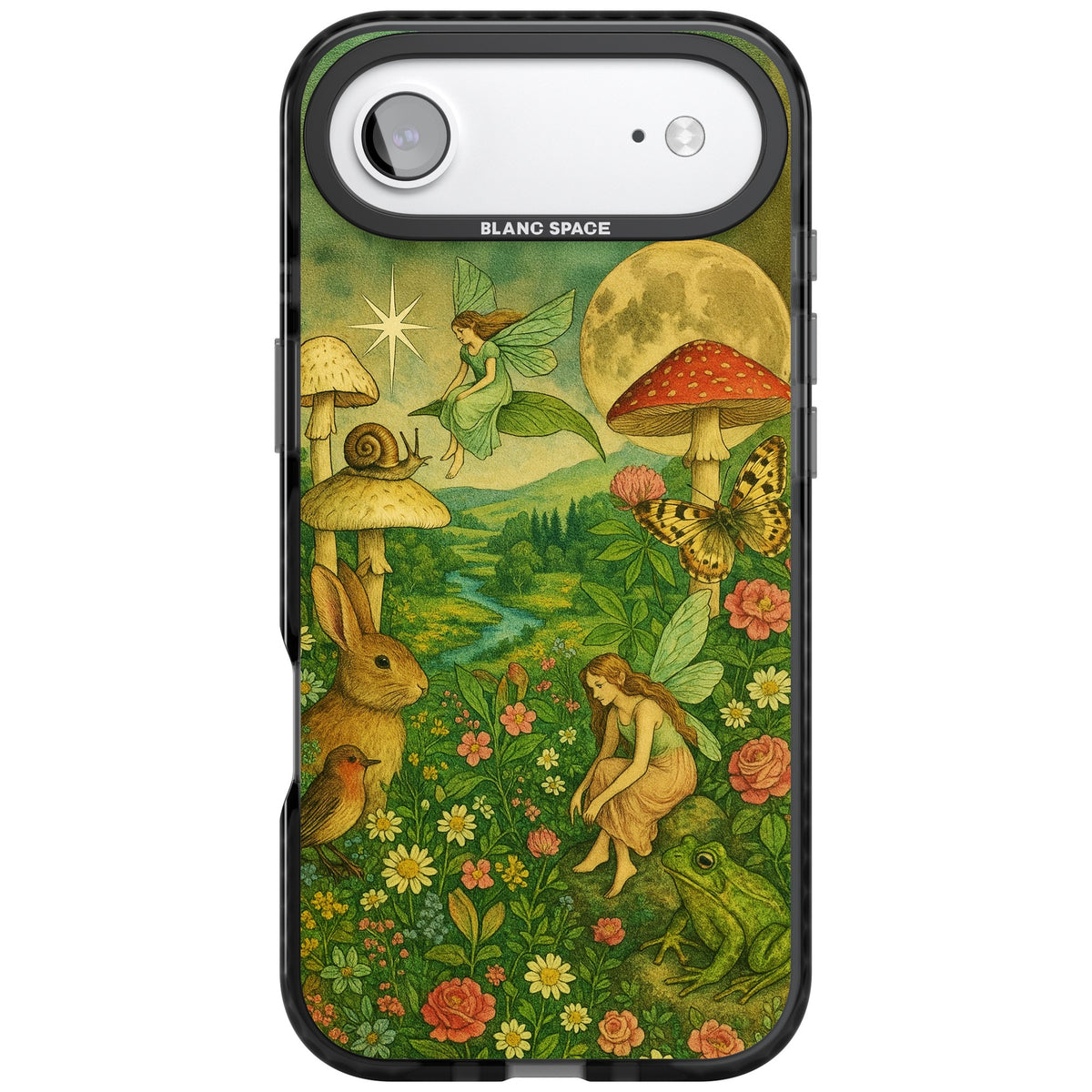 Fairies & Flowers iPhone Air Impact Black Phone Case front