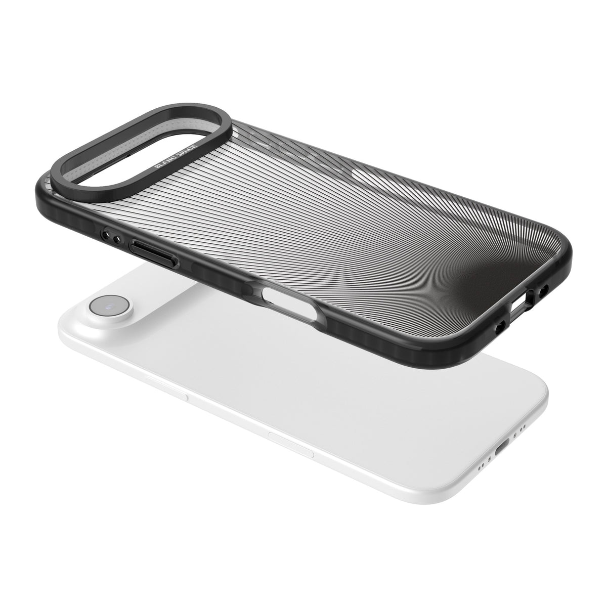Linear Horizon iPhone Air Impact Black Phone Case angled