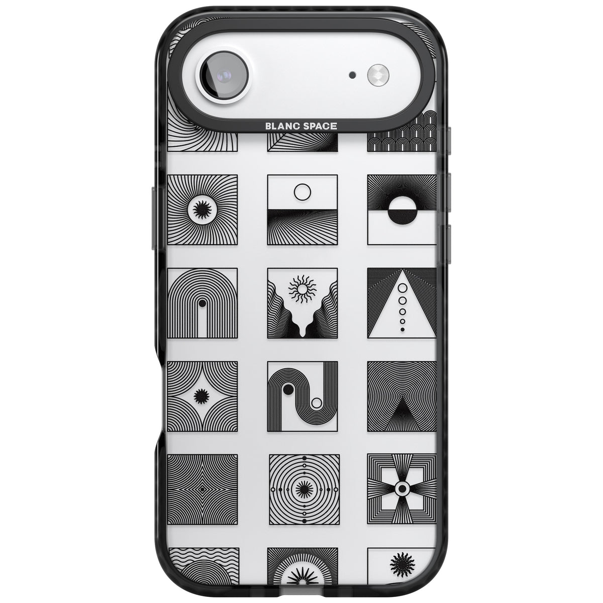 Abstract Geometric iPhone Air Impact Black Phone Case front