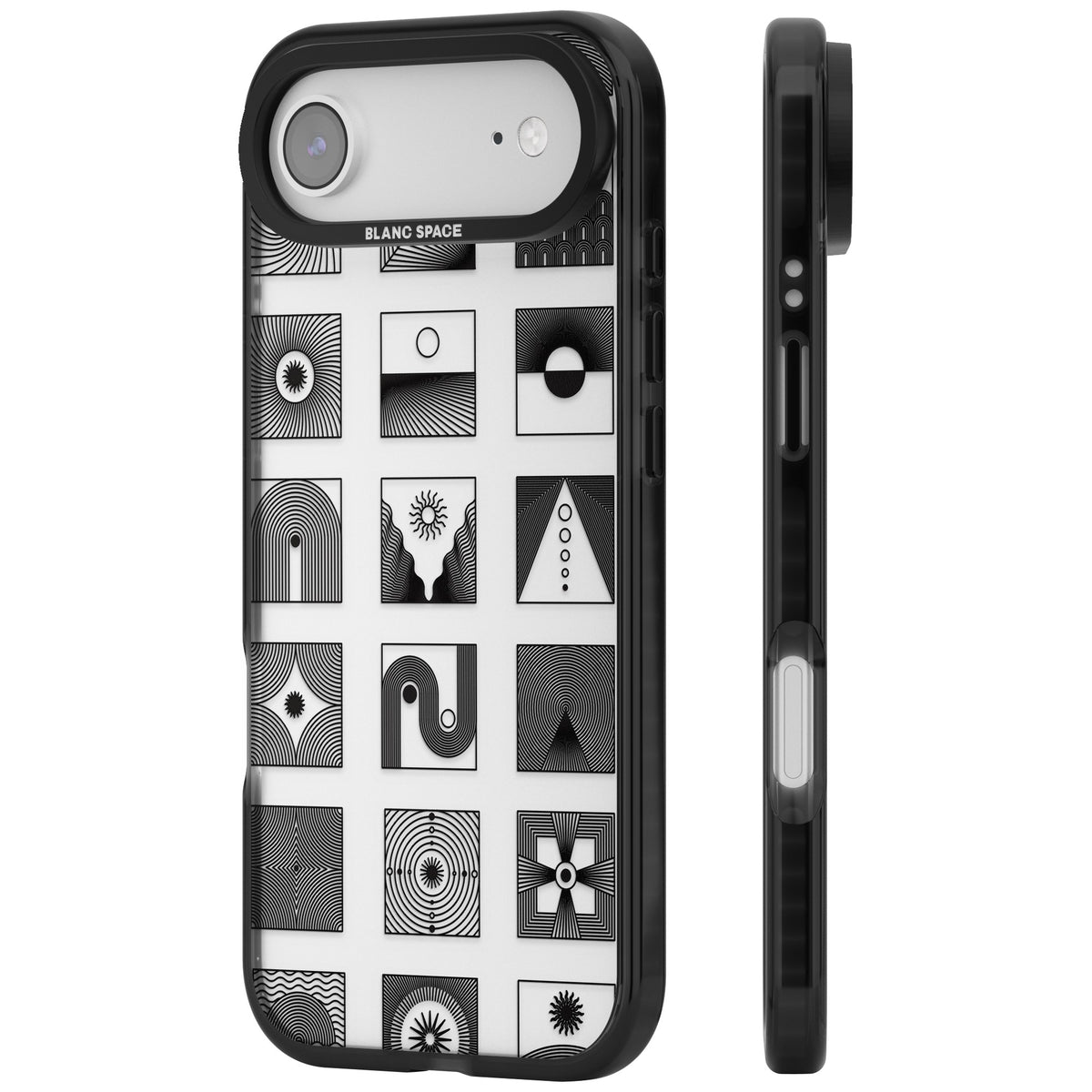 Abstract Geometric iPhone Air Impact Black Phone Case side