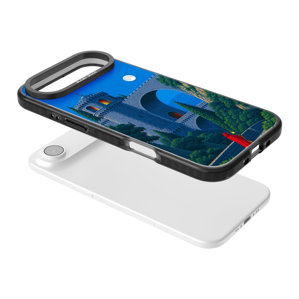 Castle Walls iPhone Air Impact Black Phone Case angled