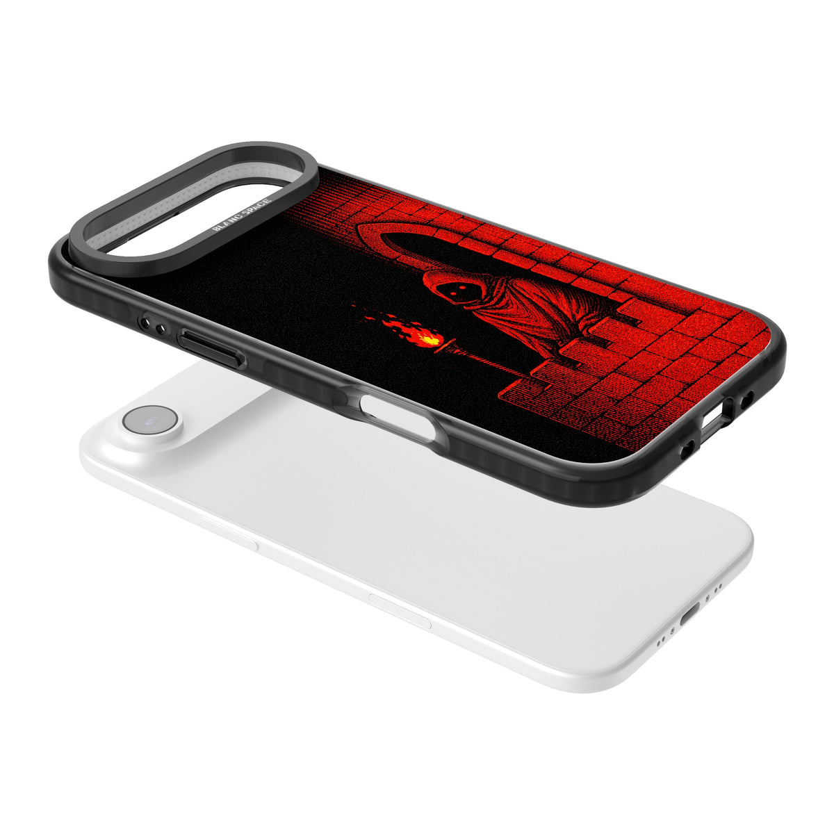 Crimson Crypt iPhone Air Impact Black Phone Case angled