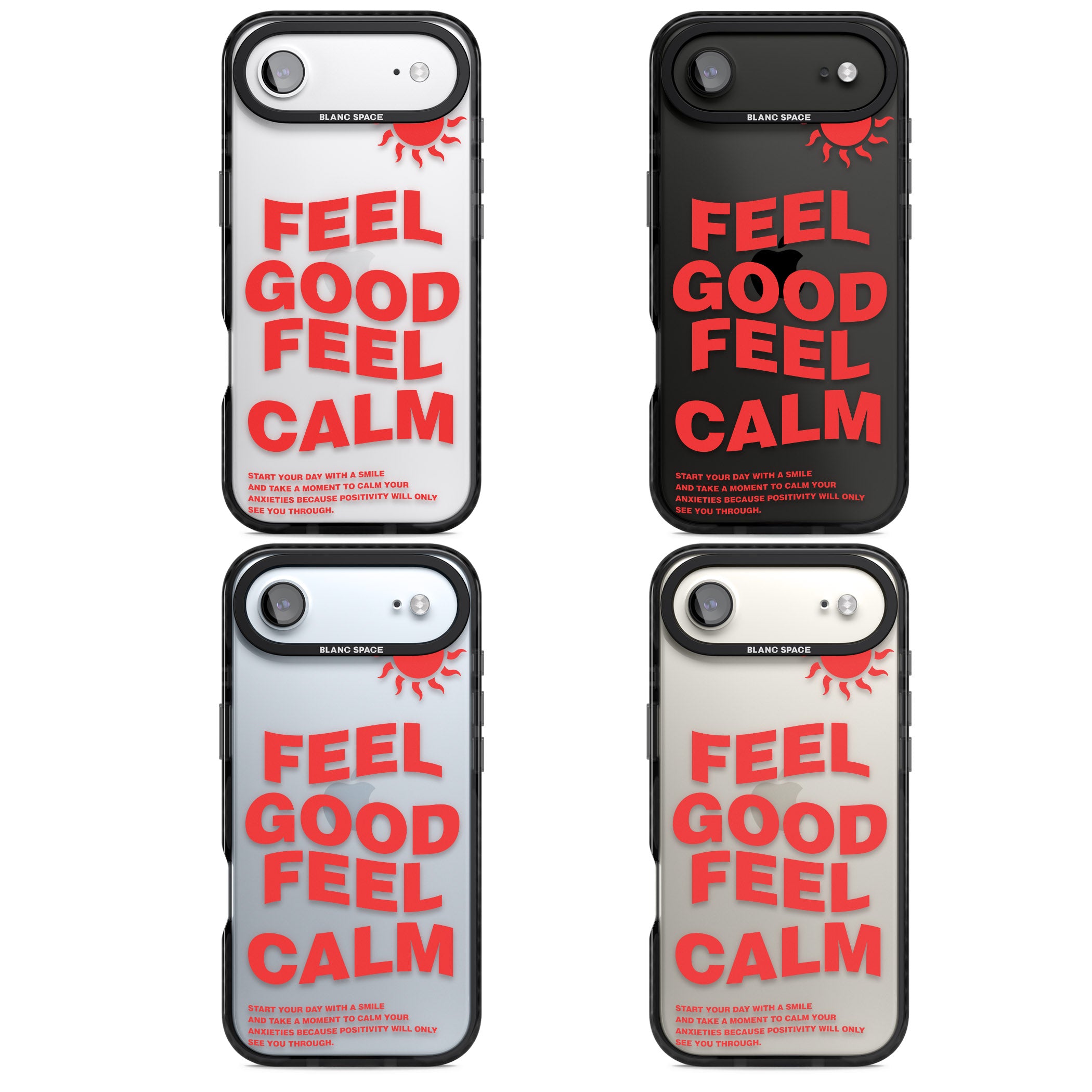 Feel Good Feel Calm (Red) iPhone 17 Air Impact Black Phone Case APT Impact Protection