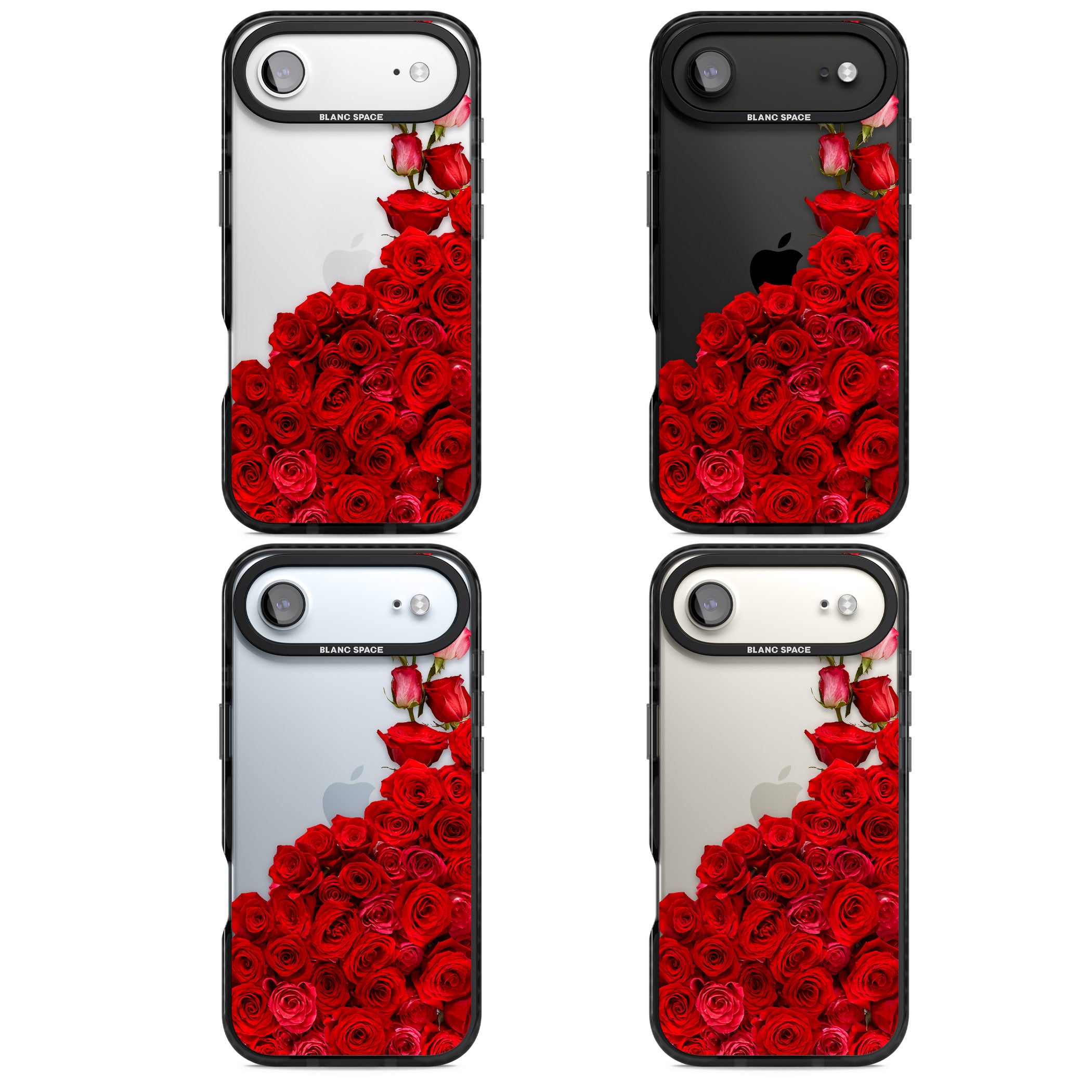 Floral Roses iPhone 17 Air Impact Black Phone Case APT Impact Protection