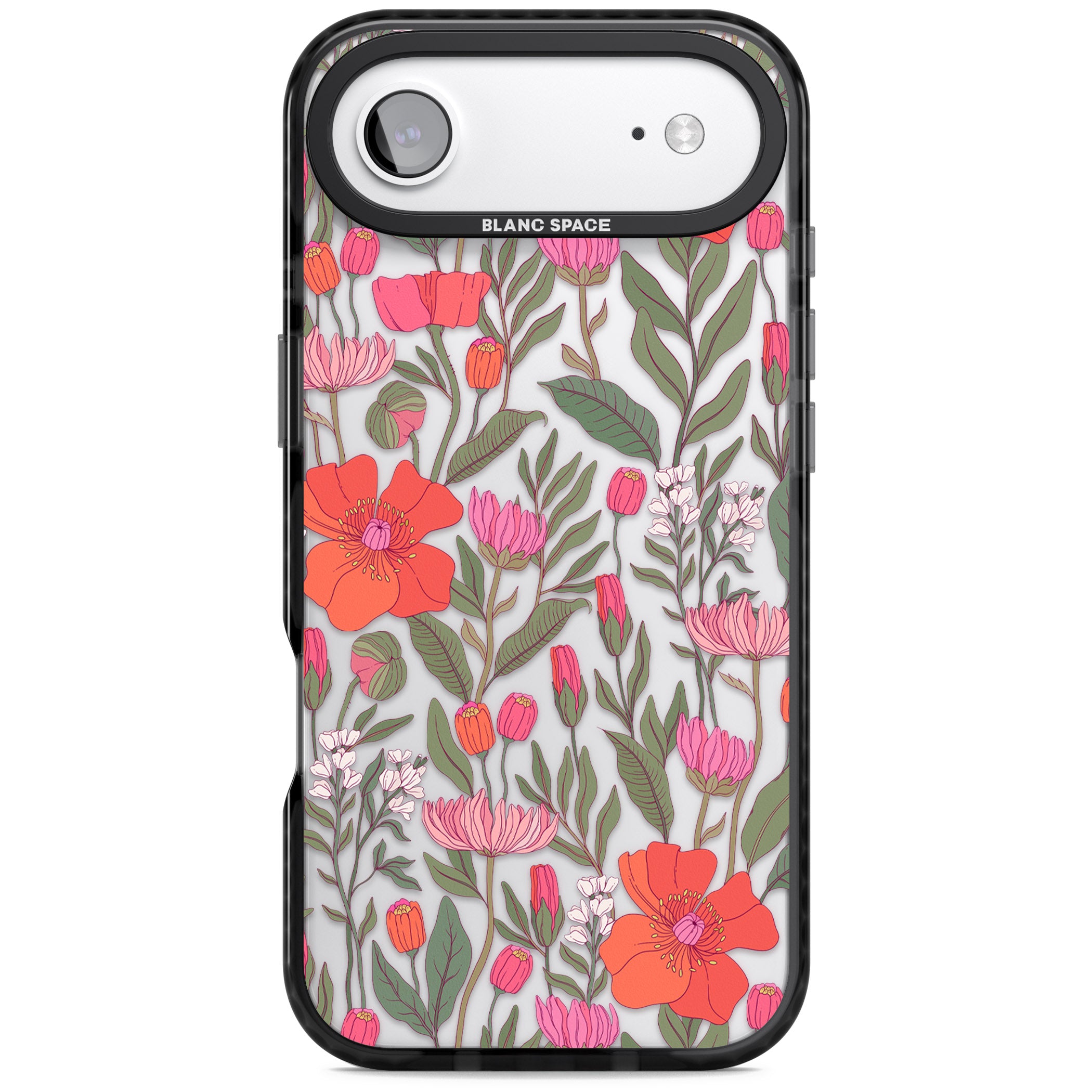 Peachy Floral iPhone 17 Air Impact Black Phone Case