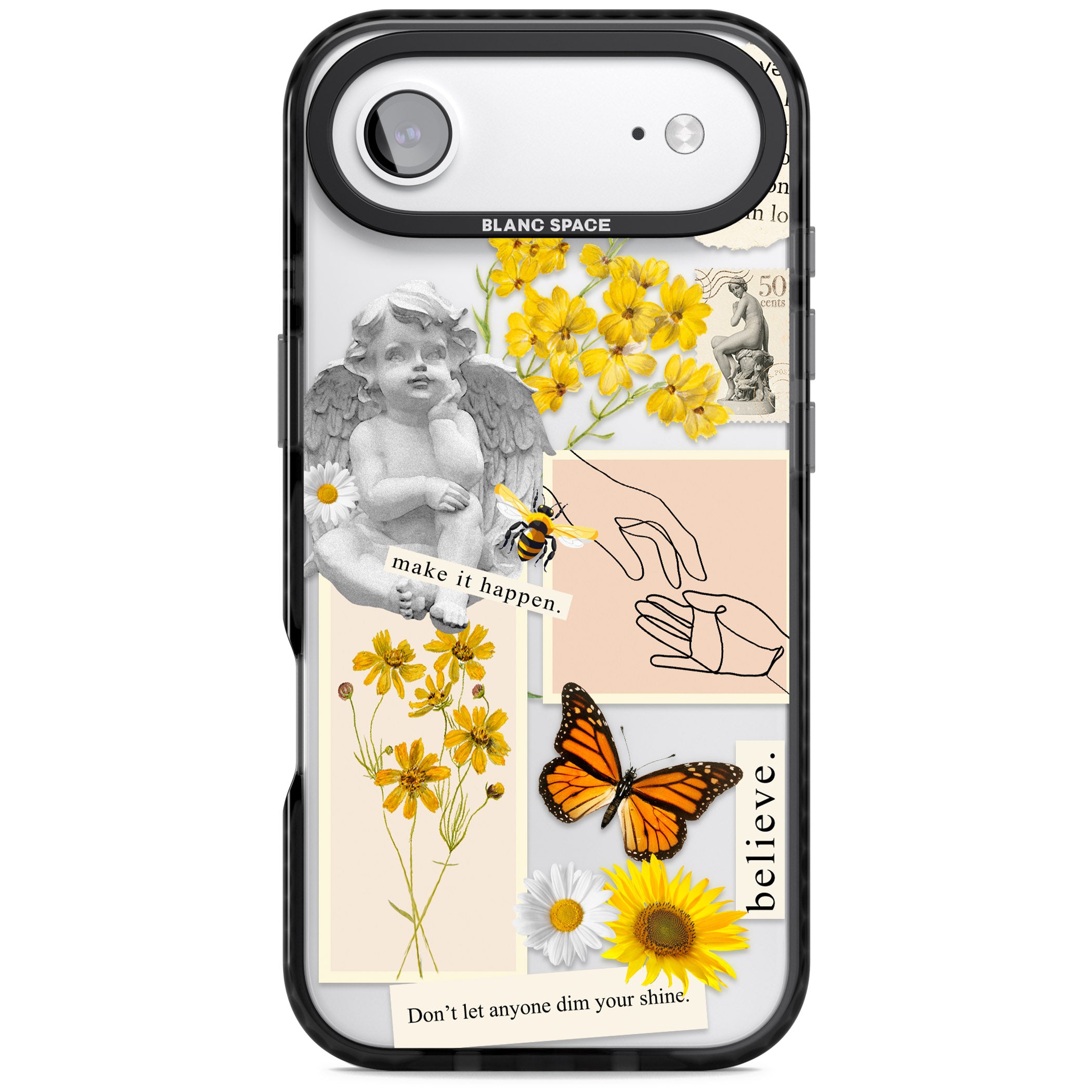Vintage Wildflower Collage iPhone 17 Air Impact Black Phone Case