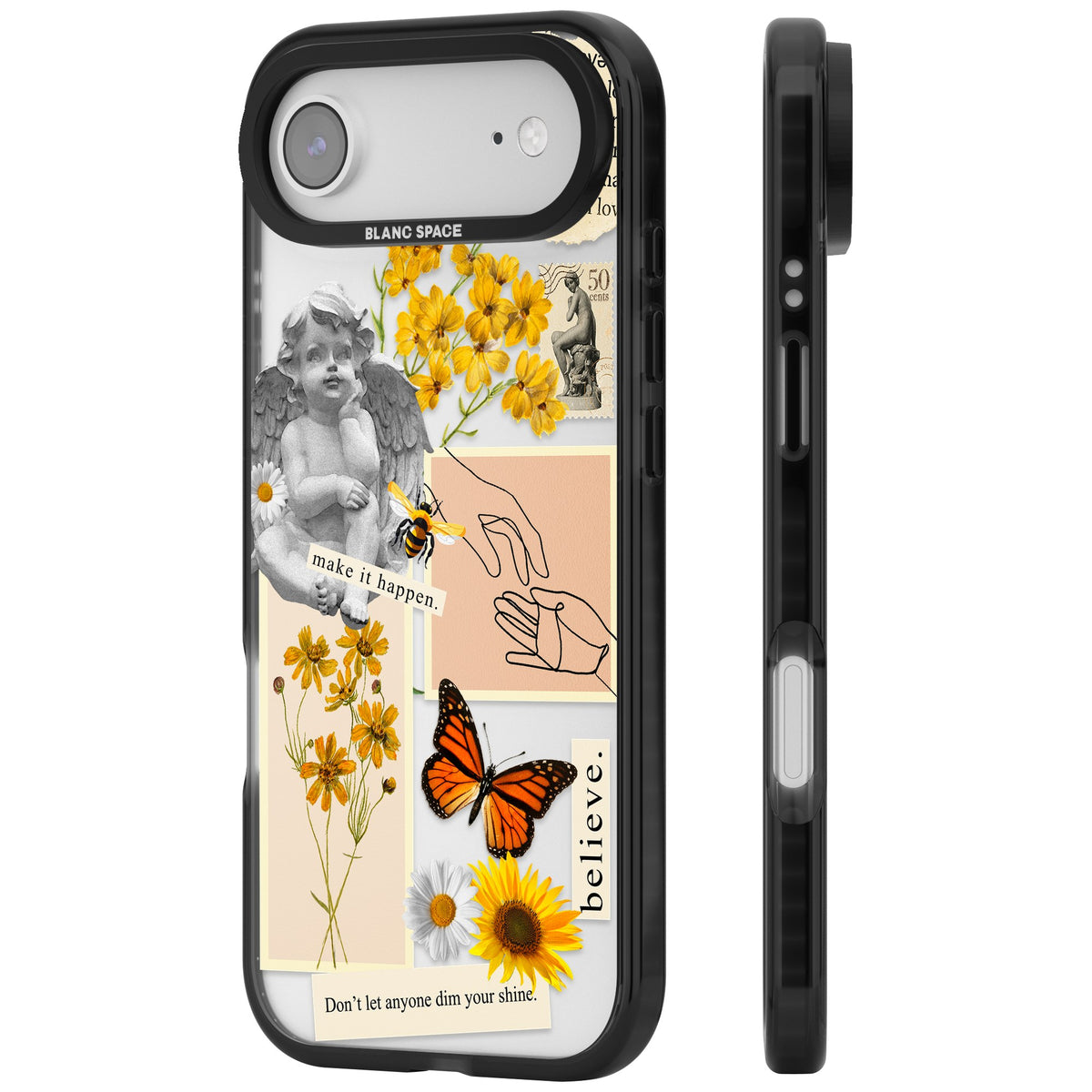 Yellow Wildflower Collage iPhone Air Impact Black Phone Case side