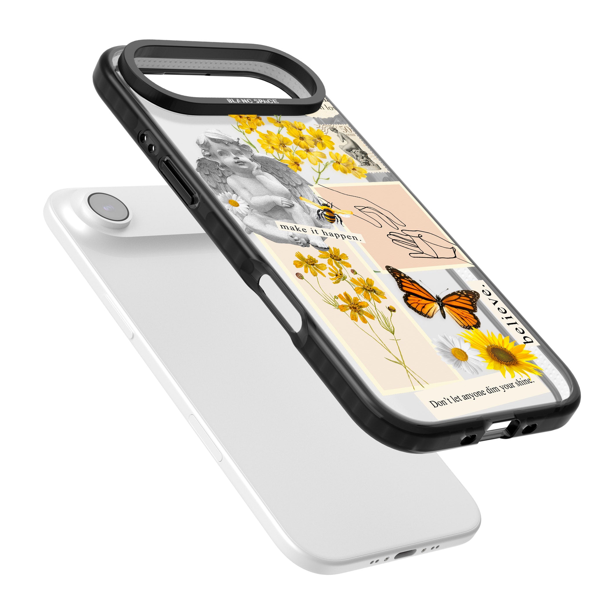 Vintage Wildflower Collage iPhone 17 Air Impact Black Phone Case Colours